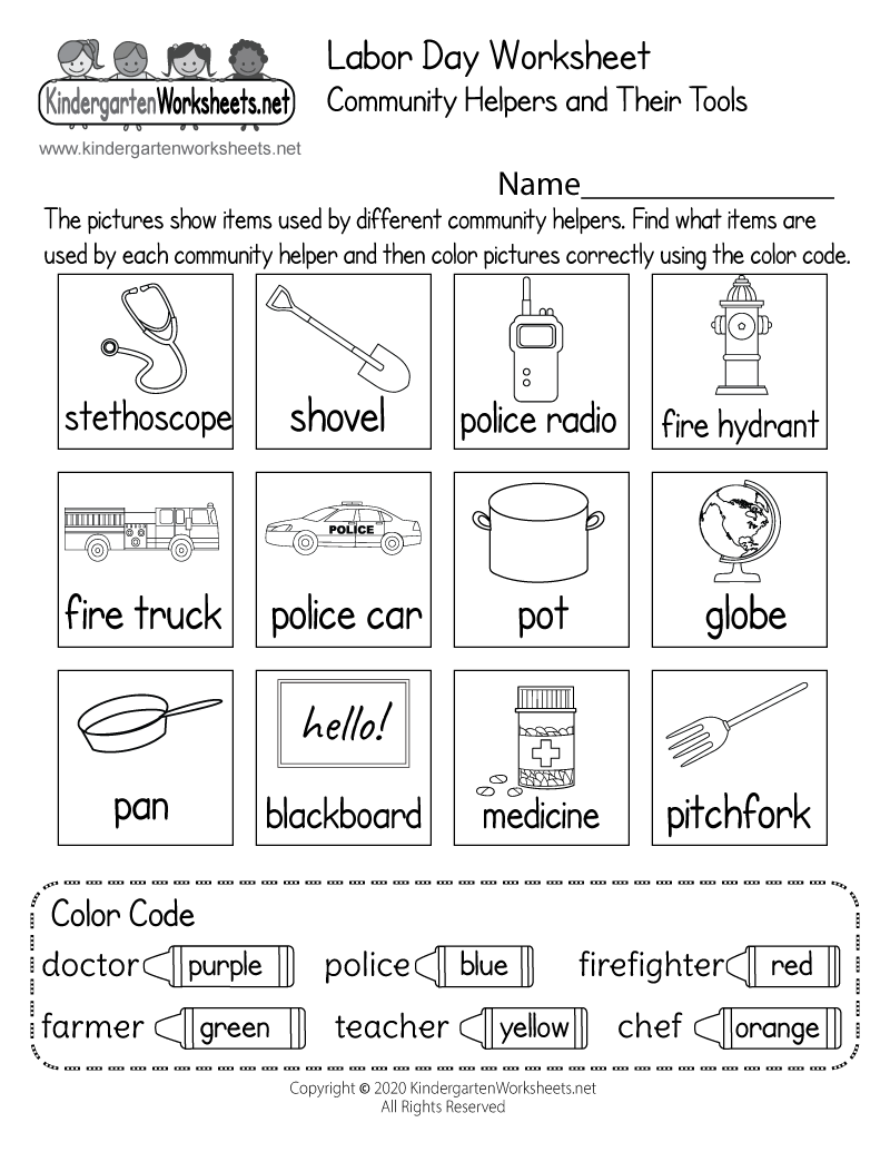 Community Helpers And Their Tools Worksheet - Free Printable regarding Free Printable Worksheets For Kindergarten Teachers