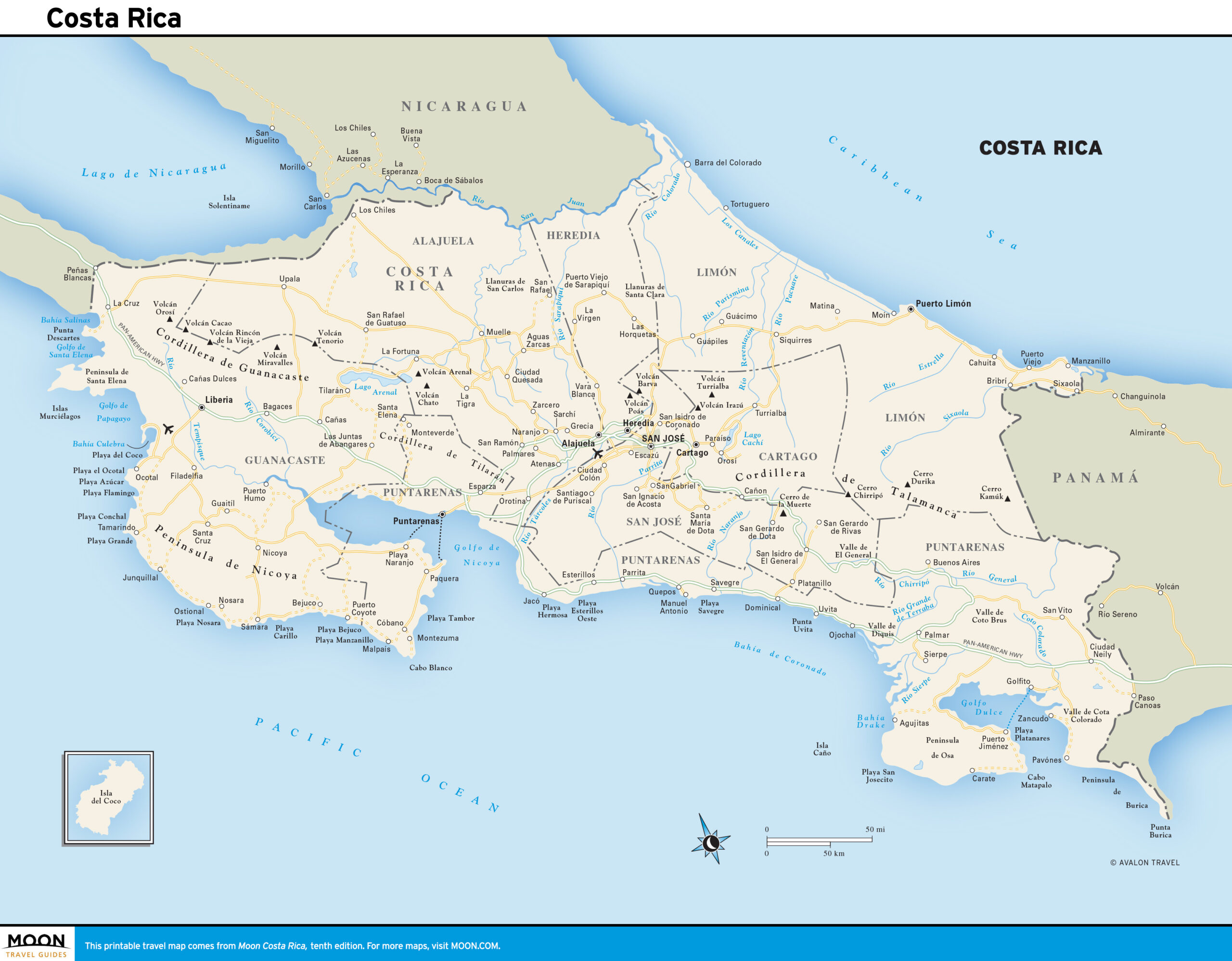 Costa Rica | Moon Travel Guides within Free Printable Map Of Costa Rica