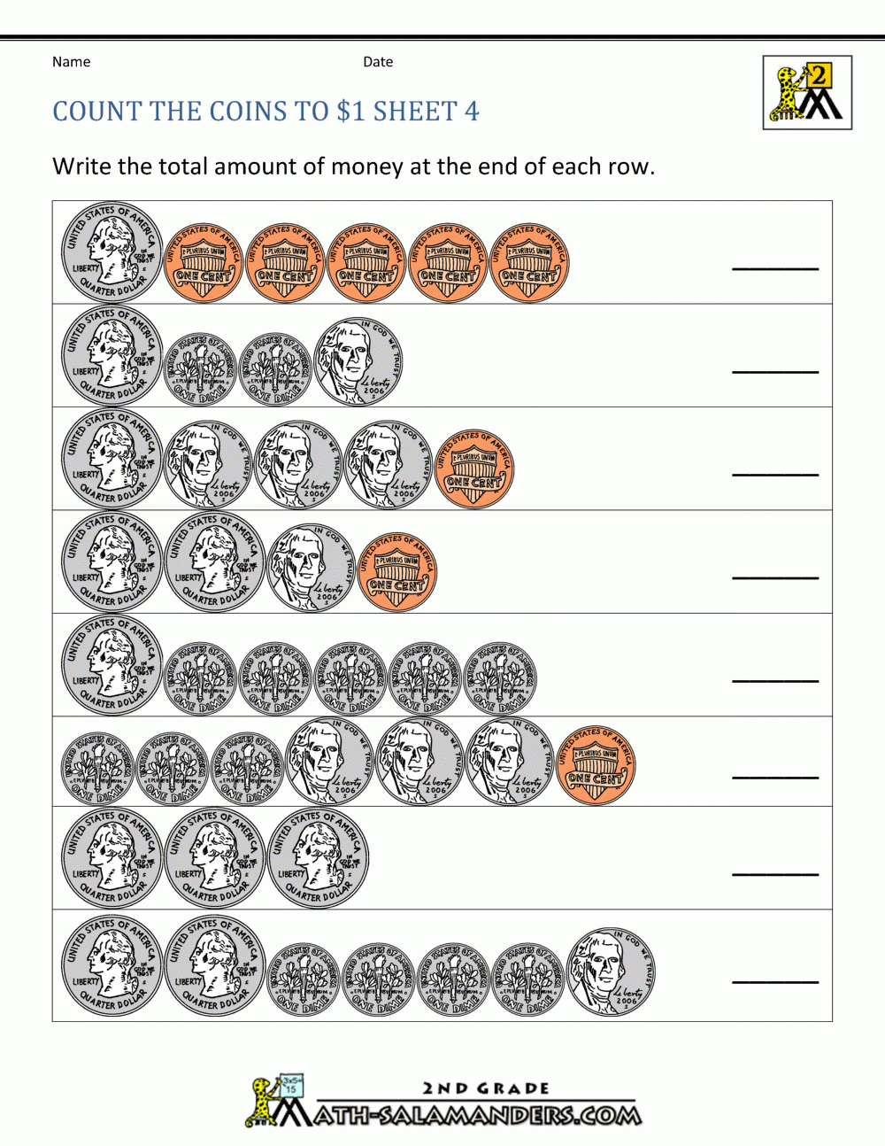 Counting Money Worksheets Up To $1 intended for Free Printable Money Activities