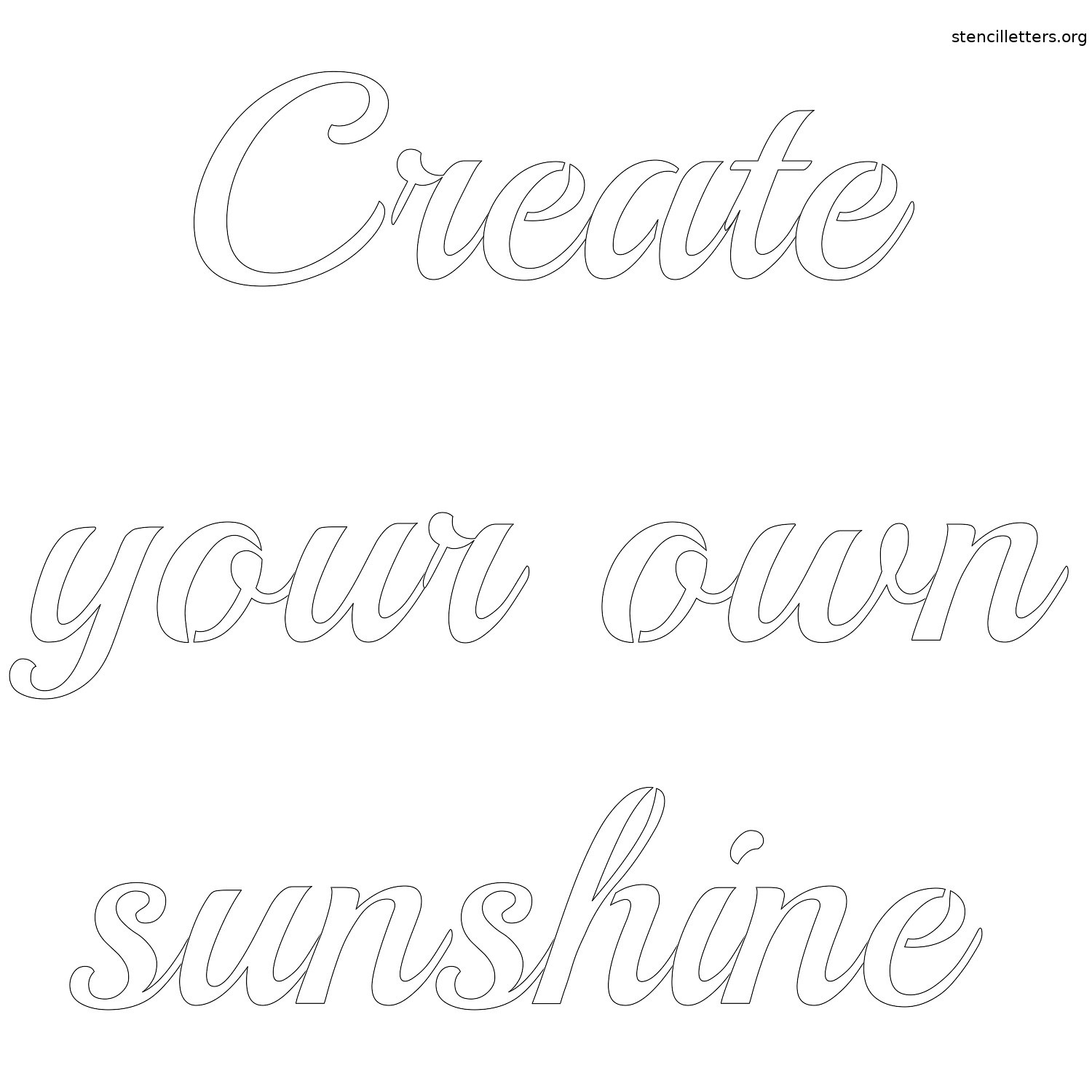 Create Your Own Sunshine Free Printable Letter Stencil - Stencil in Free Printable Quote Stencils