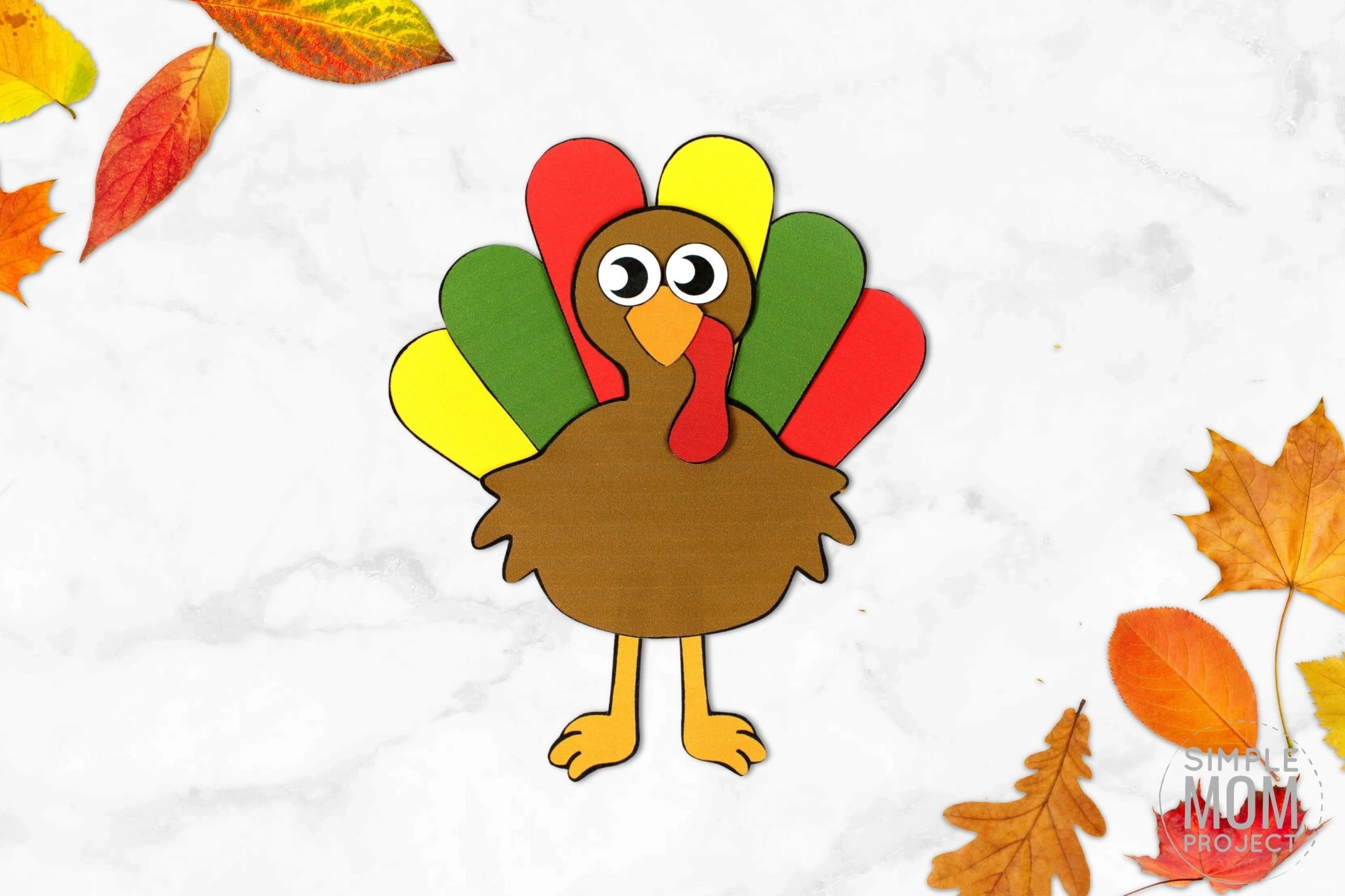 Cut And Paste Turkey Craft For Kids With Free Template – Simple intended for Free Printable Turkey