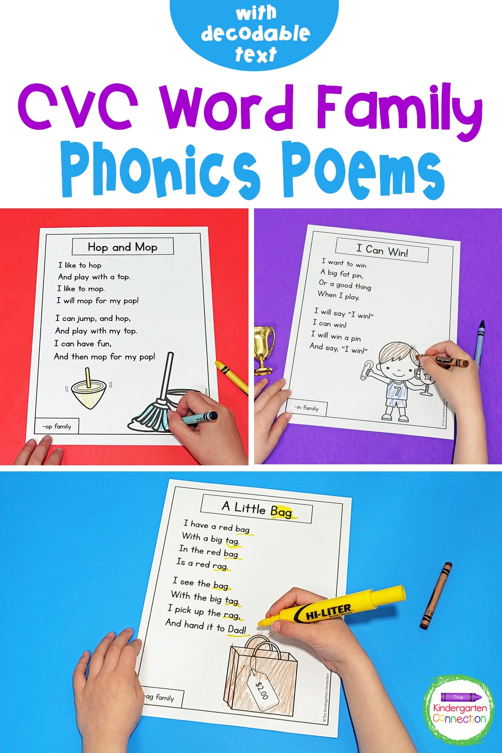 Cvc Word Family Phonics Poems - The Kindergarten Connection with Free Printable Word Family Poems