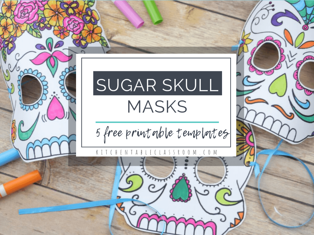 Day Of The Dead Masks- Free Printable Sugar Skull Masks - The for Free Printable Sugar Skull Day Of The Dead Mask