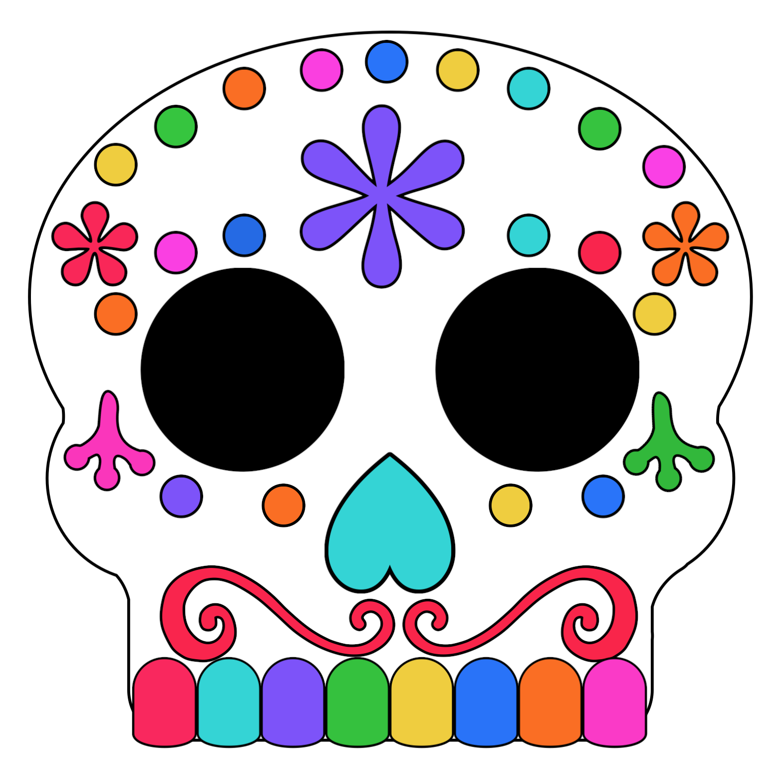 Day Of The Dead Masks Sugar Skulls Free Printable - Paper Trail Design pertaining to Free Printable Sugar Skull Day Of The Dead Mask