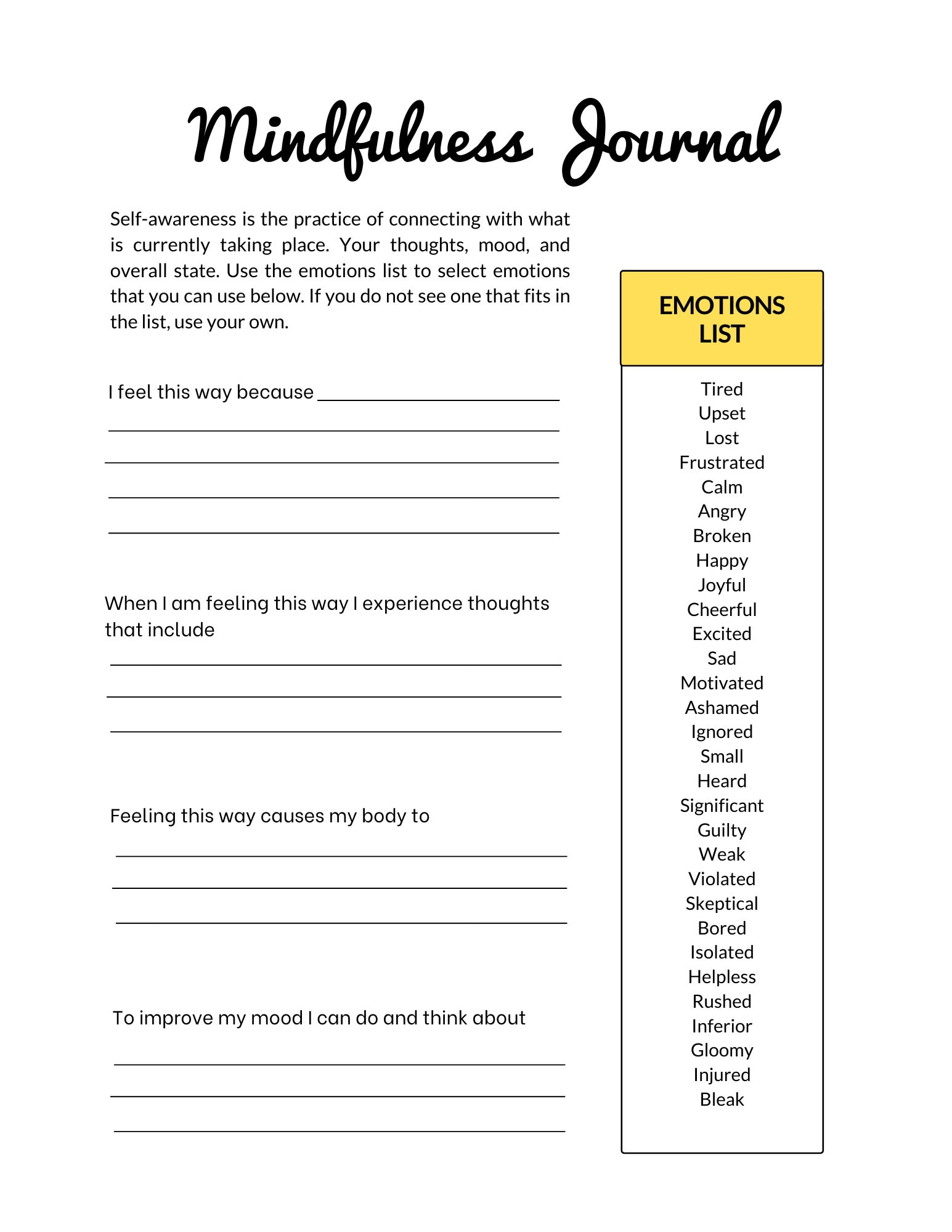 Depression Therapy Worksheets And Journal: For Depression, Mental with Free Printable Worksheets on Depression