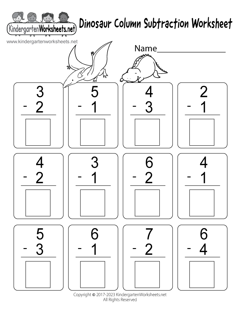 Dinosaur Column Subtraction Worksheet - Free Printable, Digital, &amp;amp; Pdf with regard to Free Printable Subtraction Worksheets