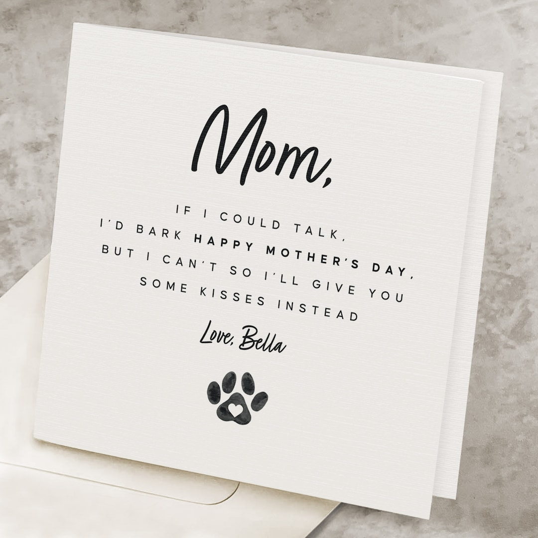 Dog Mom Mothers Day Card, Happy Mother&amp;#039;S Day Card From Dog, Cute intended for Free Printable Mothers Day Card From Dog