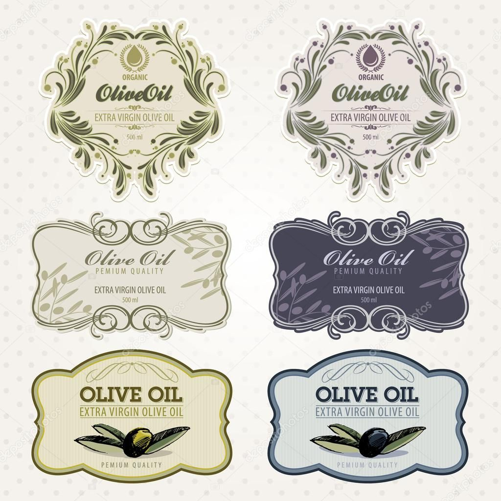 Download - Olive Oil Labels Set — Stock Illustration #6586743 within Free Printable Olive Oil Labels