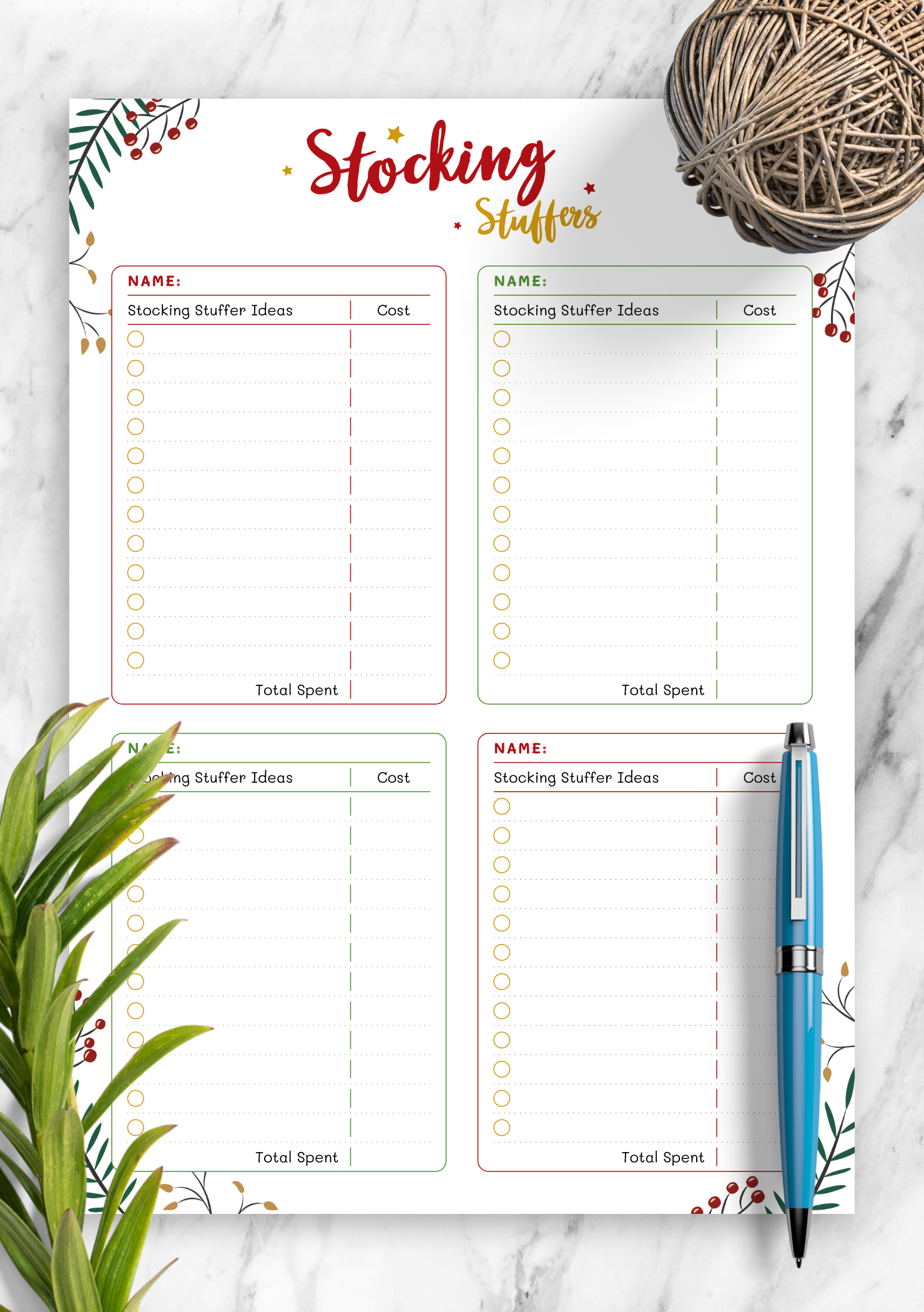 Download Printable Christmas Style - Stocking Stuffers Pdf inside Free Printable Stocking Stuffers