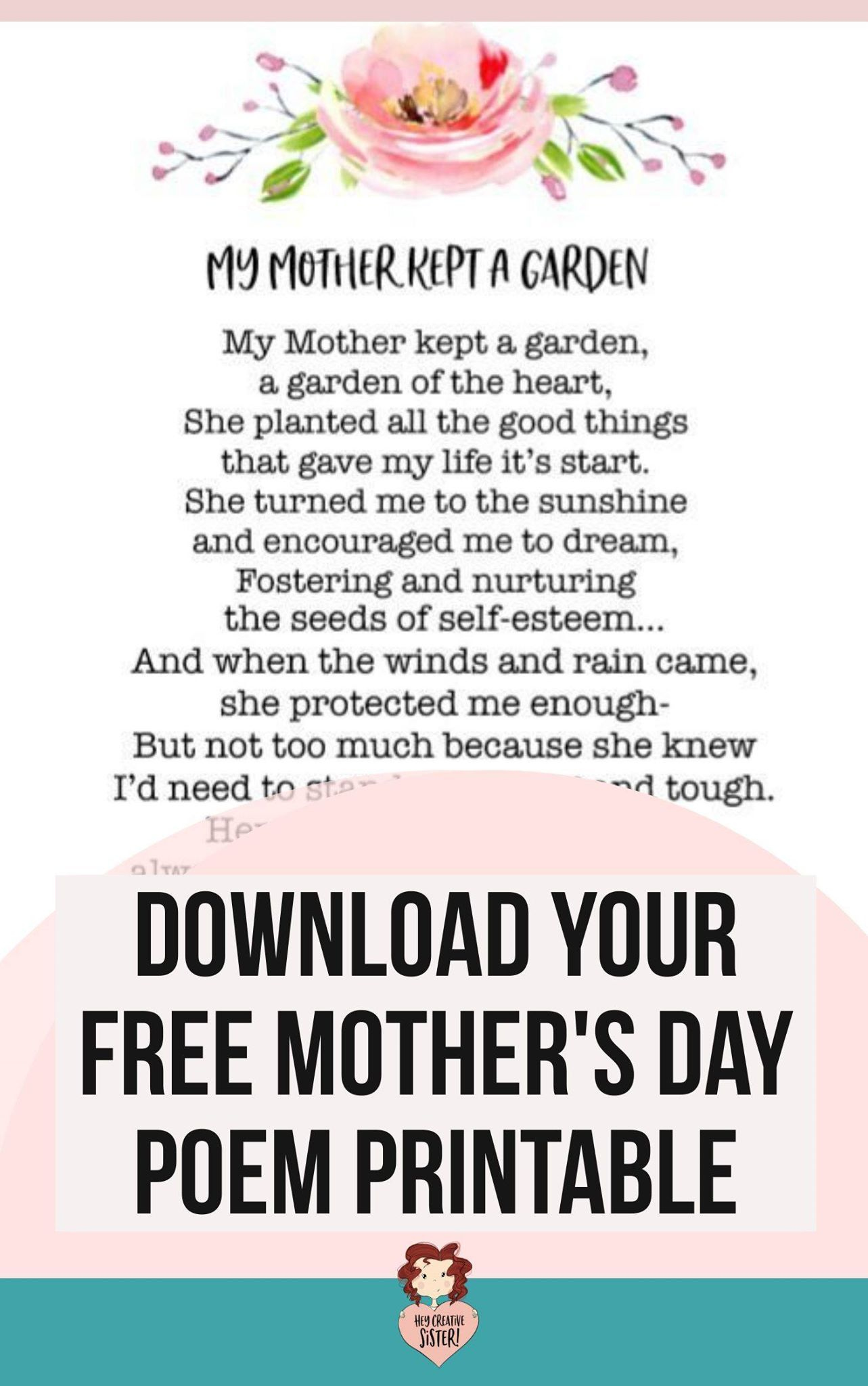 Download This Beautiful Free Printable Mother&amp;#039;S Day Poem! throughout Free Printable Mothers Day Poems