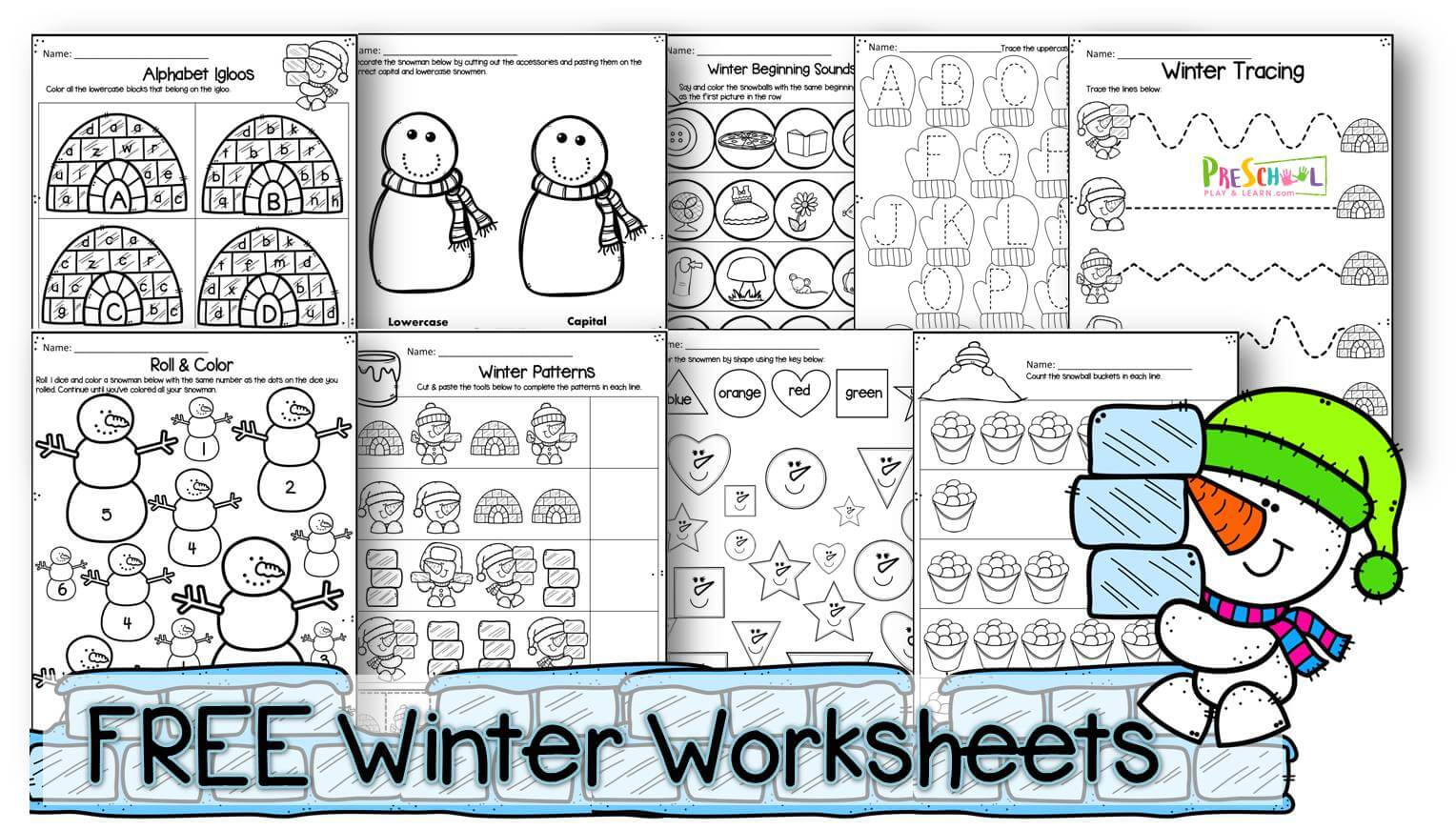 ❄️️ Free Winter Worksheets For Preschoolers &amp;amp; Kindergarten in Free Printable Winter Preschool Worksheets