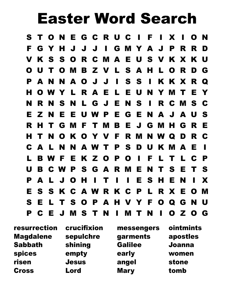 Easter Word Search - Wordmint within Free Printable Religious Easter Word Searches