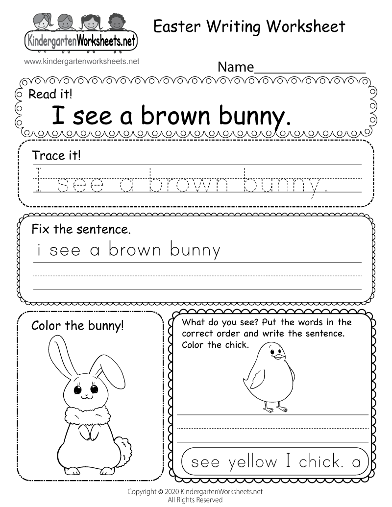 Easter Writing Worksheet - Free Printable, Digital, &amp;amp; Pdf throughout Free Printable Writing Worksheets