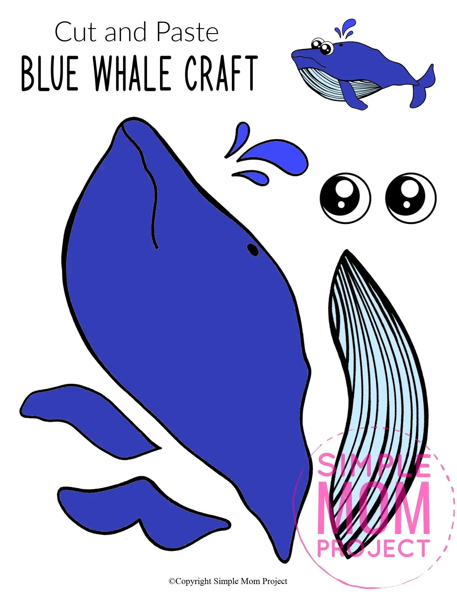 Easy Diy Blue Whale Craft For Kids With Free Whale Template intended for Free Printable Whale Template