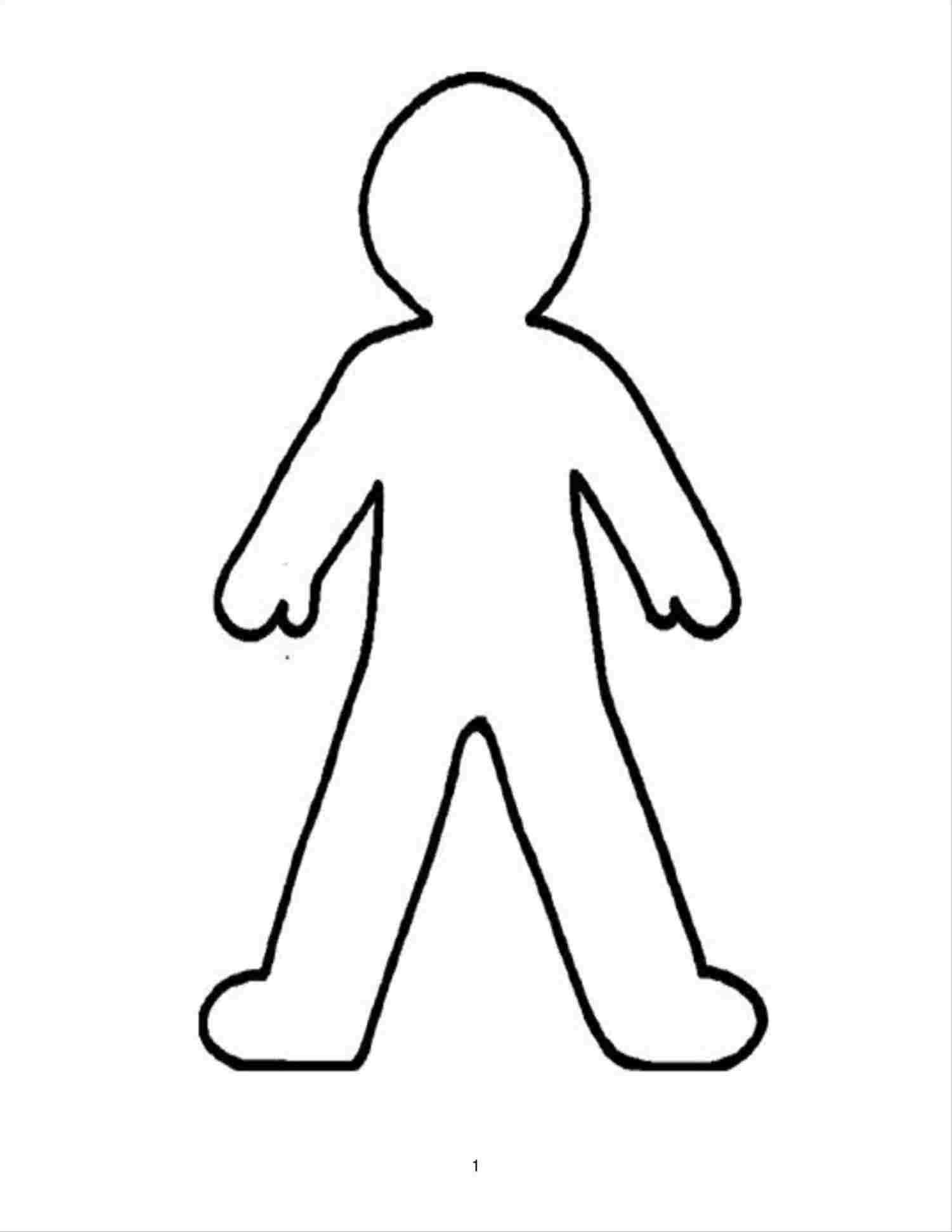 Easy Human Figure Drawing For Kids in Free Printable Human Body Template