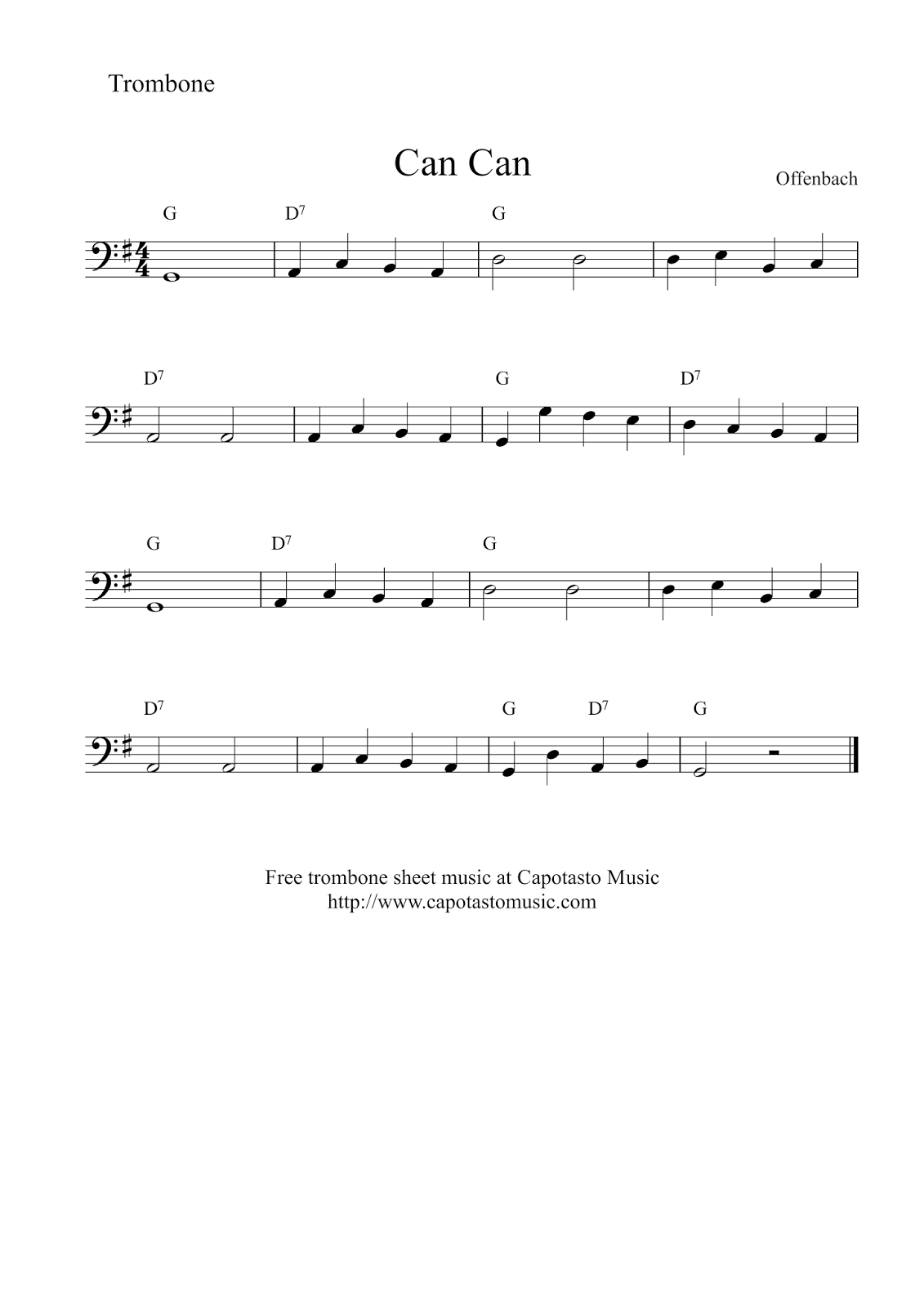 Easy Sheet Music For Beginners: Free Printable Trombone Sheet within Sheet Music For Trombone Free Printable