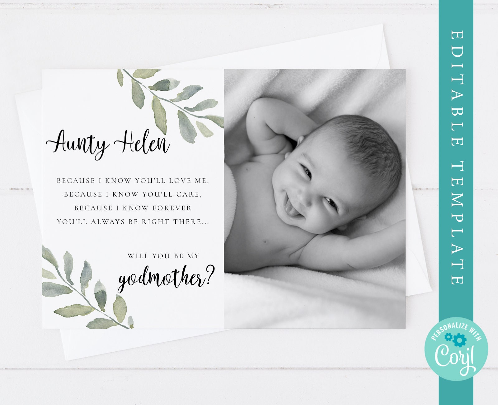 Editable Godmother Card, Will You Be My Godmother Printable for Will You Be My Godmother Printable Card Free