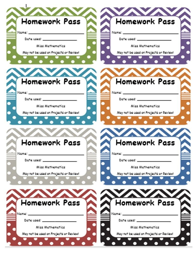 Editable Homework Passes inside Free Printable Homework Pass Coupon