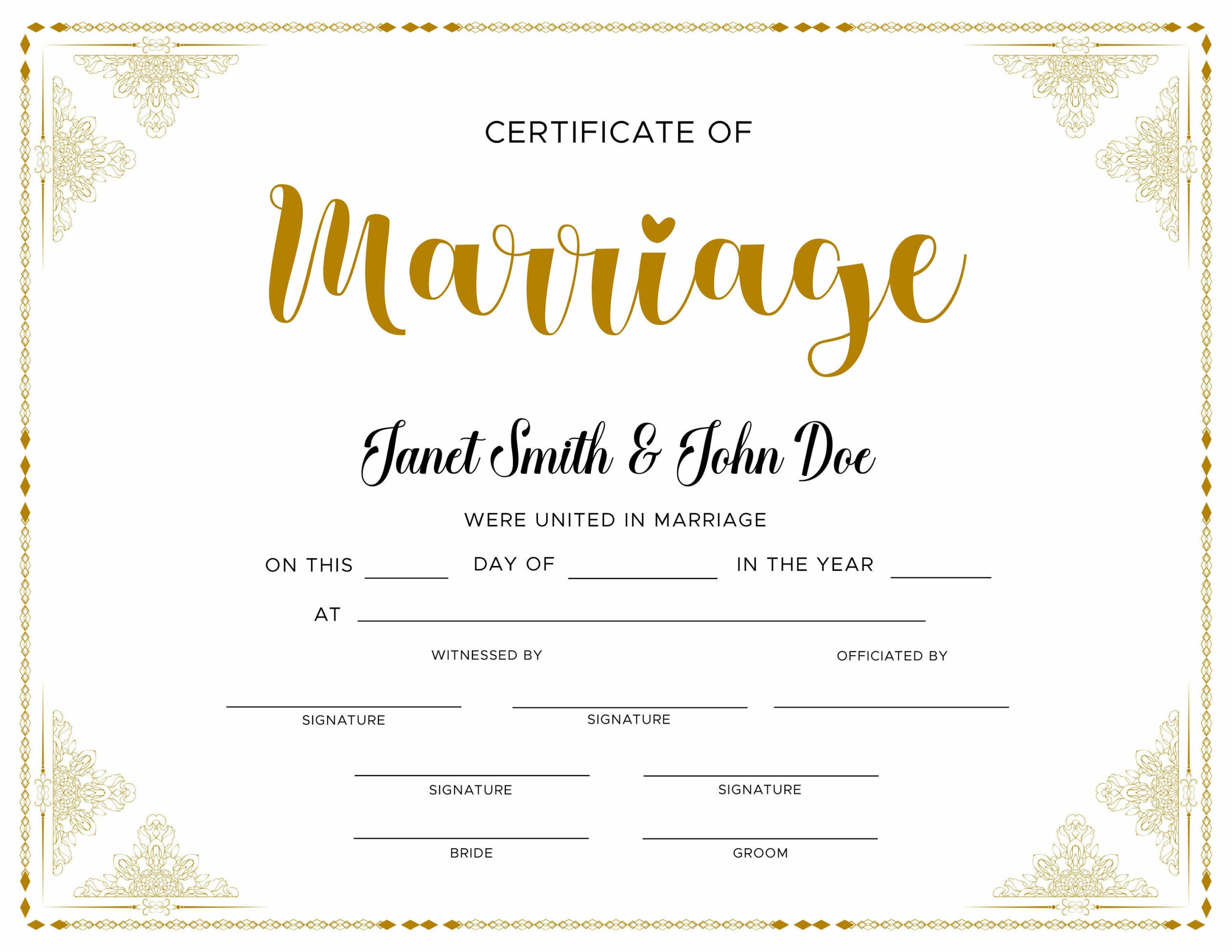 Editable Marriage Certificate. Editable Printable Wedding Certificate Template. Elegant Certificate Of Marriage. throughout Free Printable Wedding Certificates