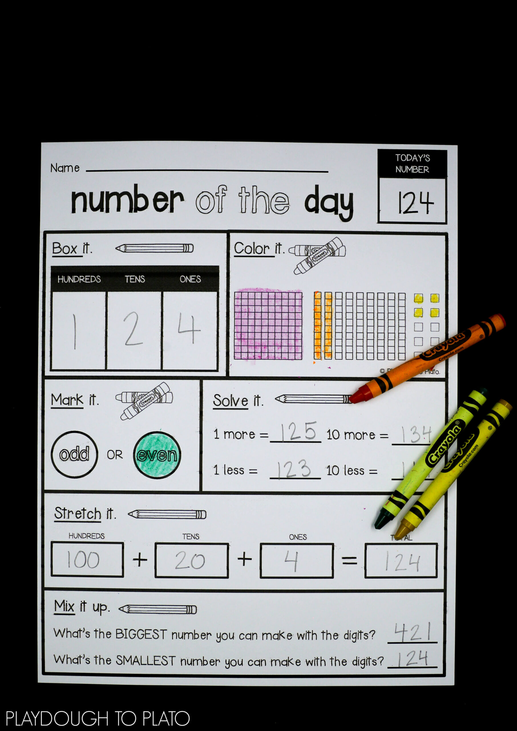 Editable Number Of The Day Sheet - Playdough To Plato pertaining to Free Printable Number of the Day Worksheets