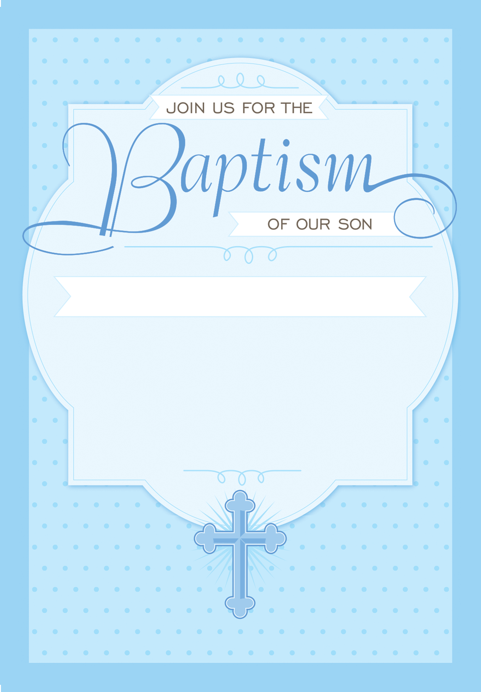 Elegant Blue Baptism &amp;amp; Christening Invitation Template | Greetings intended for Free Printable Personalized Baptism Invitations