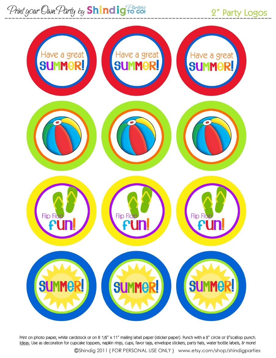 End Of The School Year Activities: Free Summer Circles. Attach To pertaining to Free Printable Party Circles