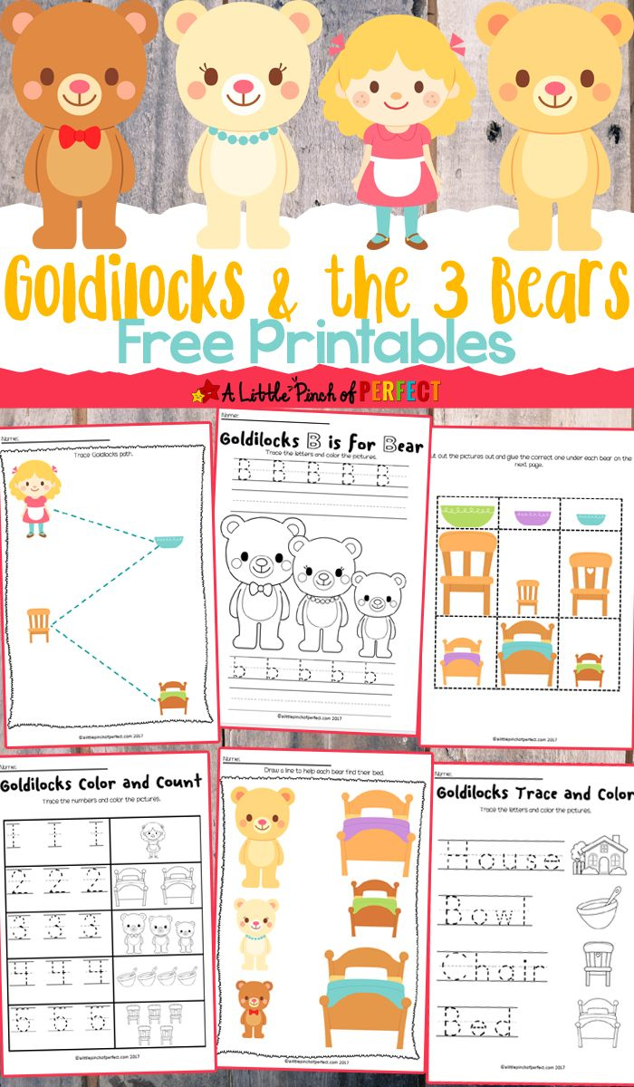 Engaging Goldilocks And The Three Bears Printables For Kids with regard to Free Printable Goldilocks And The Three Bears Story