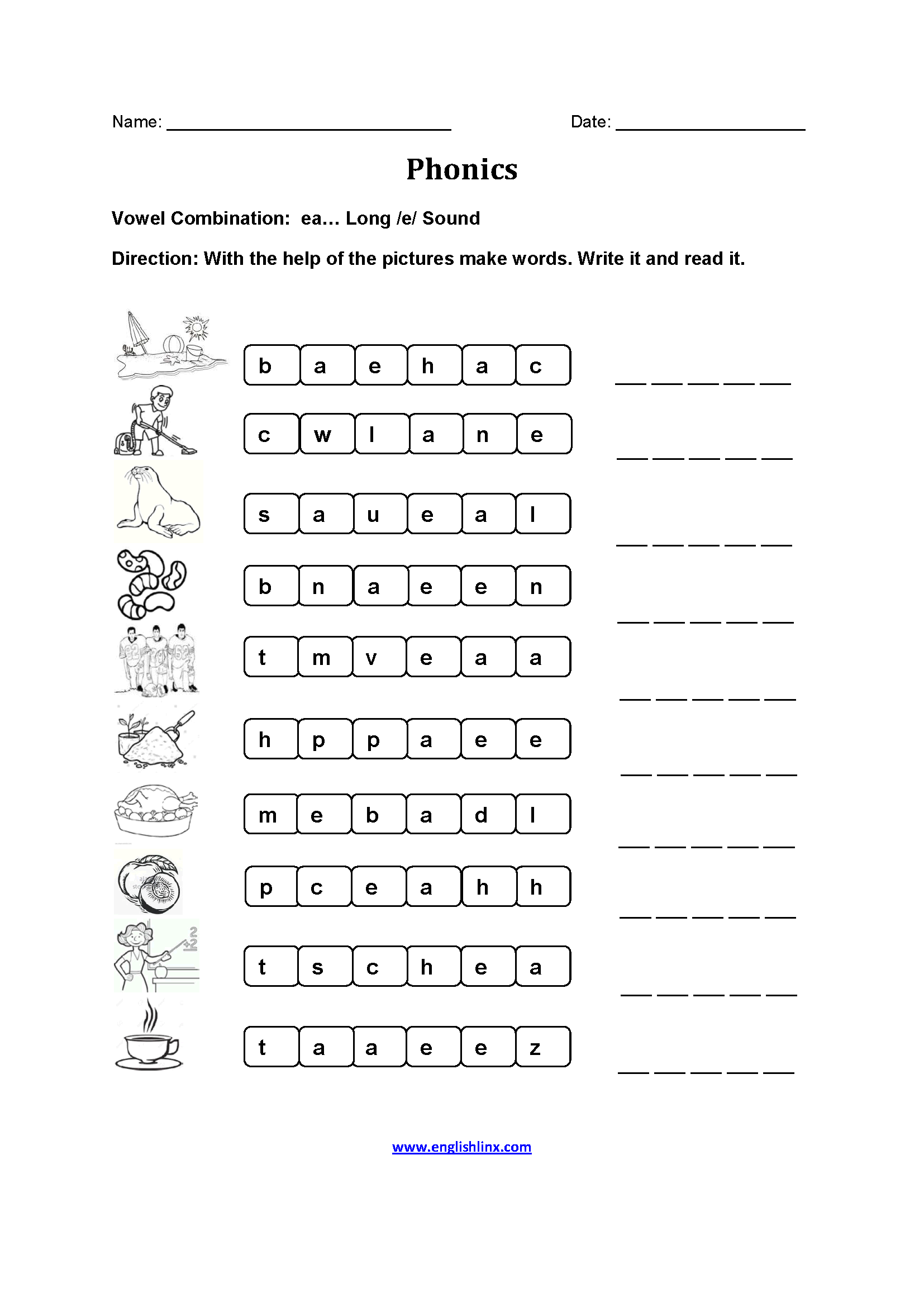 Englishlinx | Phonics Worksheets pertaining to Free Printable Phonics Worksheets For 4Th Grade