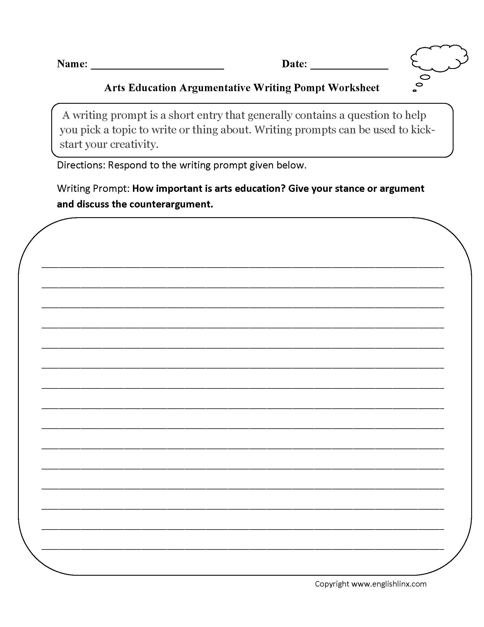 Englishlinx | Writing Prompts Worksheets for Free Printable Writing Prompts For Middle School