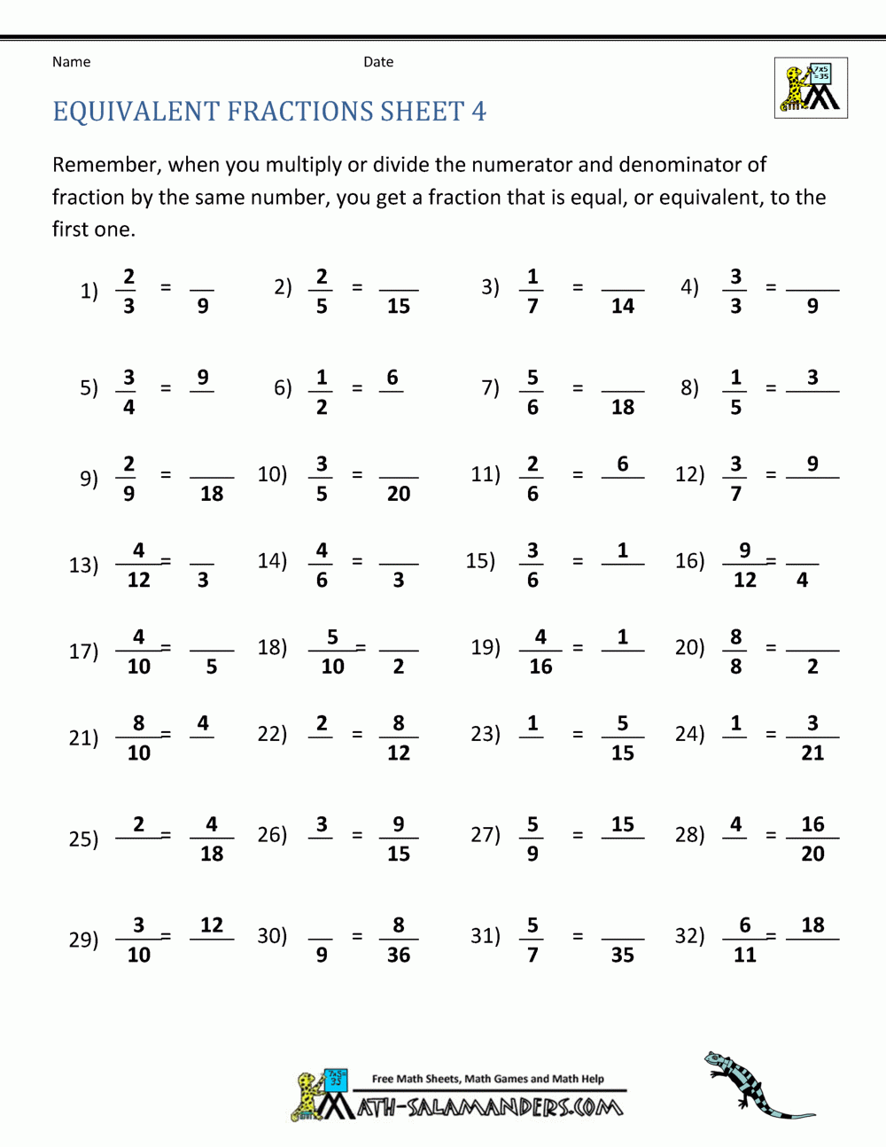 Equivalent Fractions Worksheet regarding Free Printable Fraction Worksheets Ks2