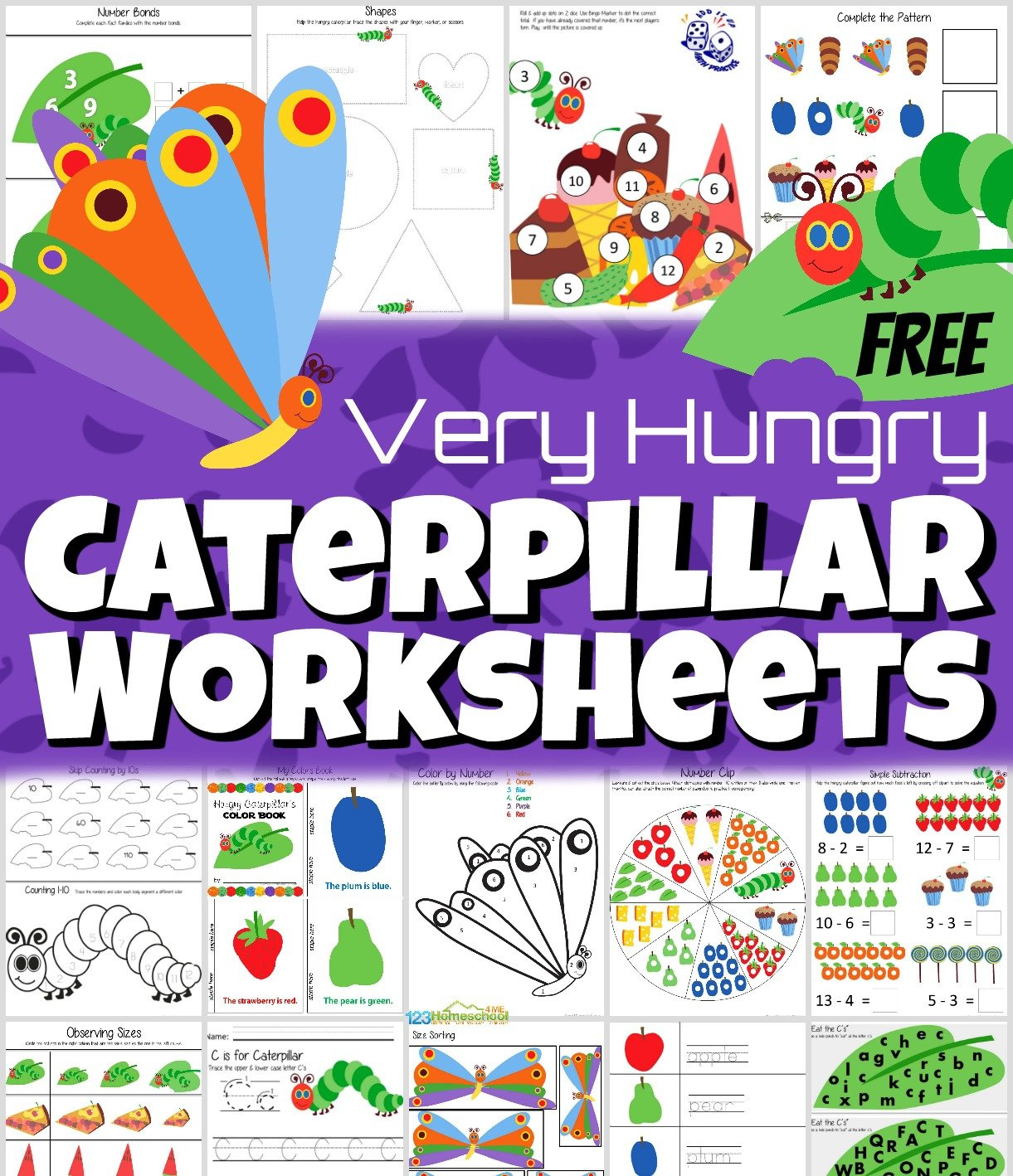 🐛 Free Printable The Very Hungry Caterpillar Worksheets for The Very Hungry Caterpillar Free Printables