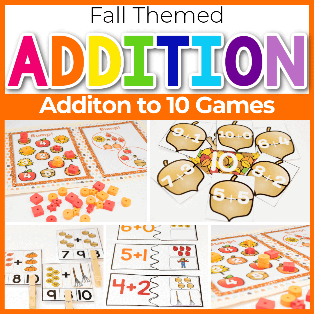 Fall Themed Addition To 10 Printables &amp;amp; Centers Pack intended for Free Printable Math Centers