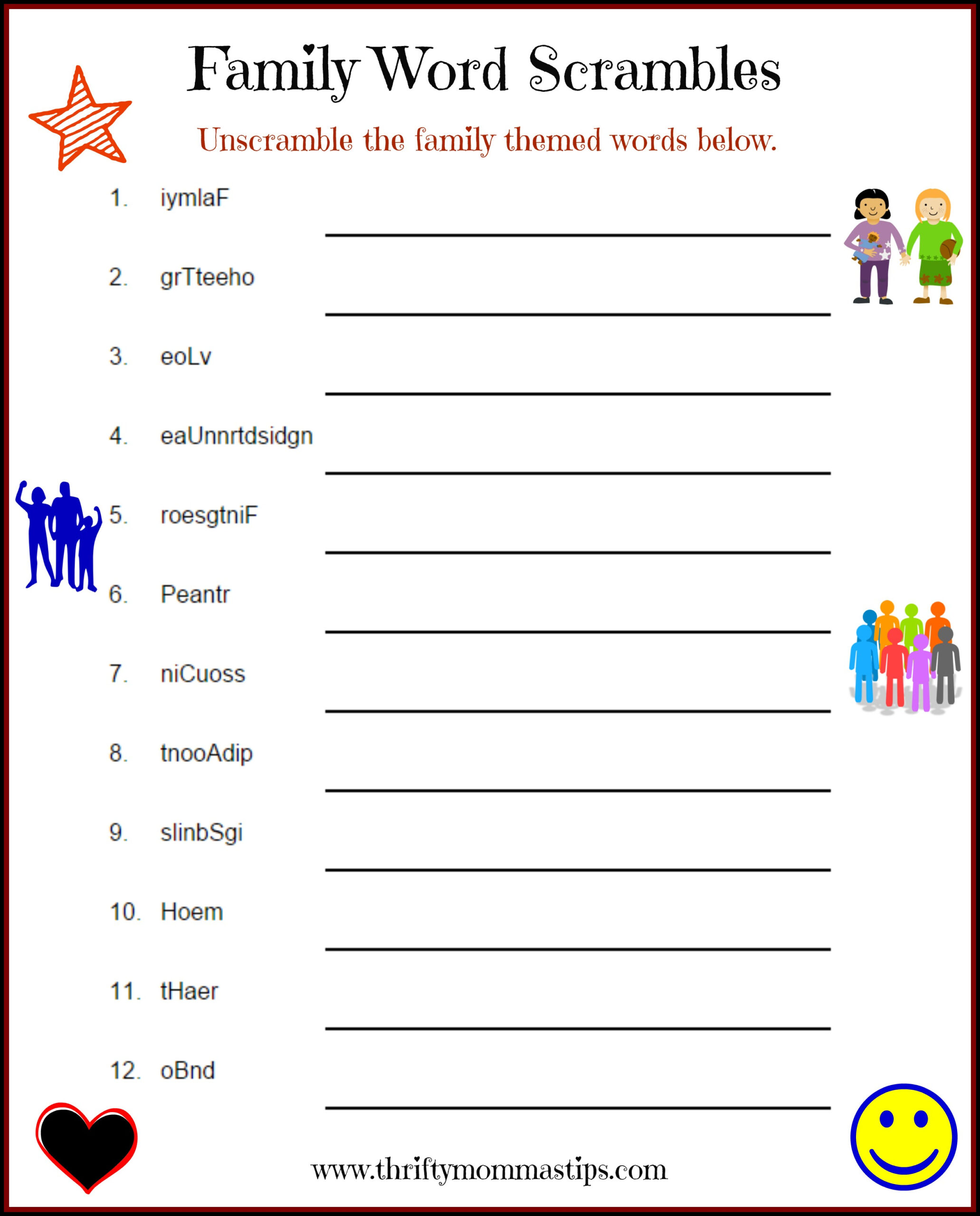 Family Puzzle Word Game Printable — Thrifty Mommas Tips pertaining to Free Printable Word Games