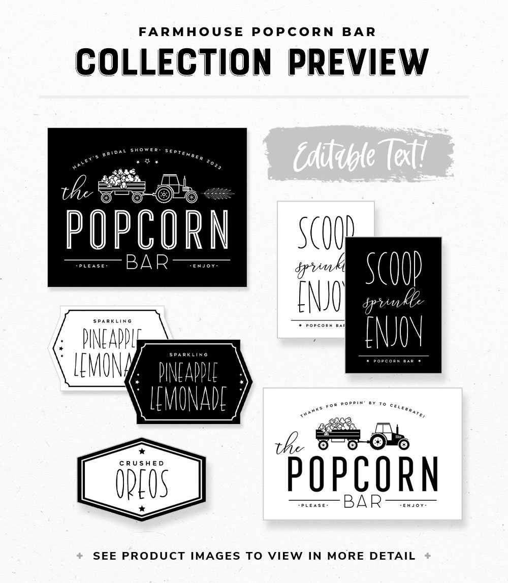 Farmhouse Popcorn - Hostess With The Mostess® in Popcorn Bar Free Printables