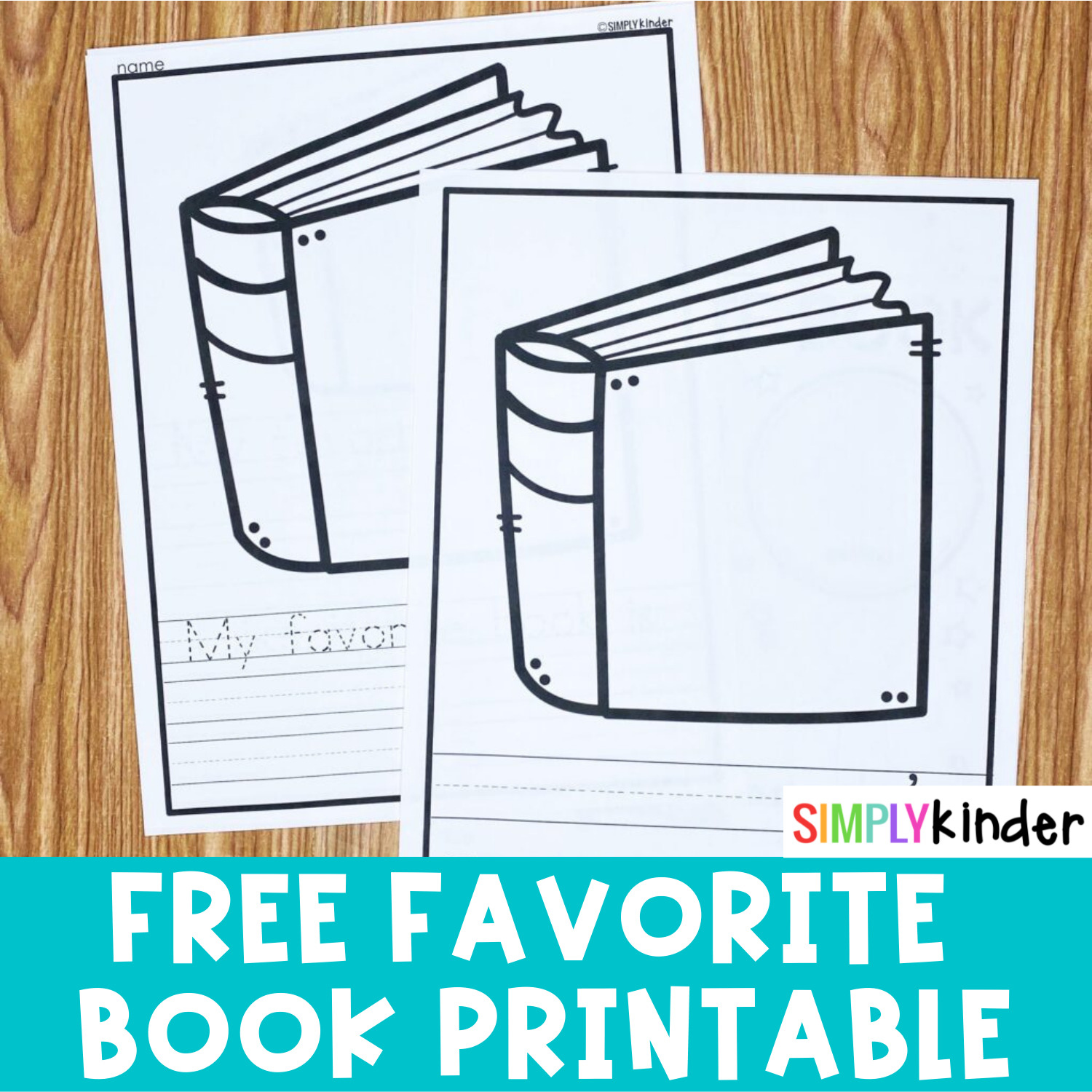 Favorite Book Free Printable - Simply Kinder for Free Printable Story Books for Kindergarten