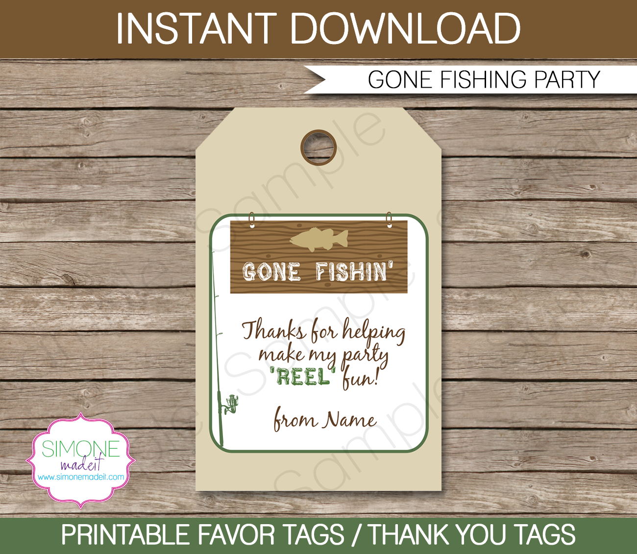 Fishing Party Favor Tags Template intended for Simone Made It Free Printables