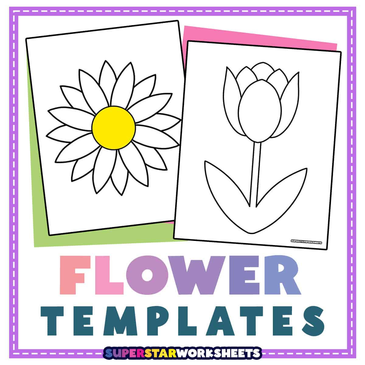 Flower Templates - Superstar Worksheets with Free Printable Flower Template