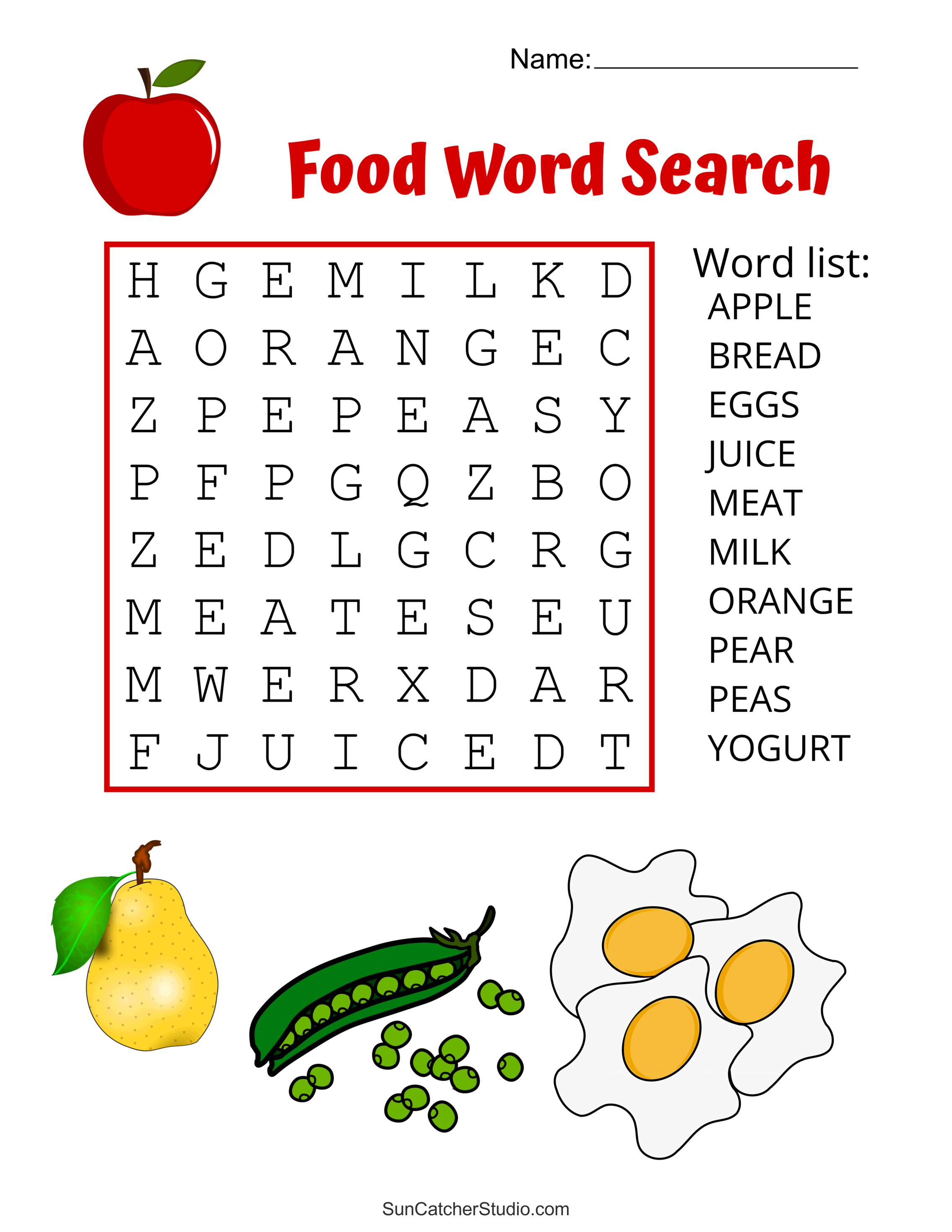 Food Word Search (Free Printable Puzzles) – Diy Projects, Patterns in Free Printable Word Searches for Kids