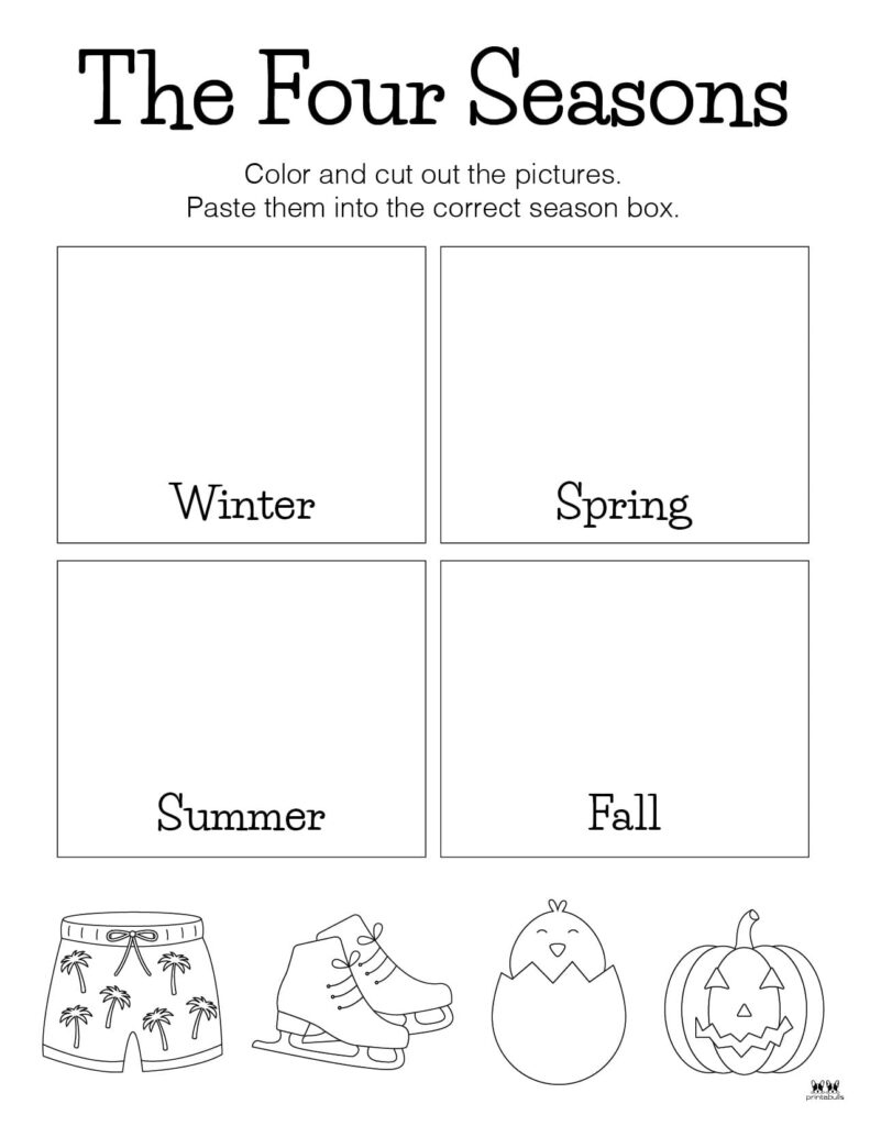 Four Seasons Worksheets &amp;amp; Printables - 51 Pages | Printabulls in Free Printable Seasons Worksheets for Kindergarten