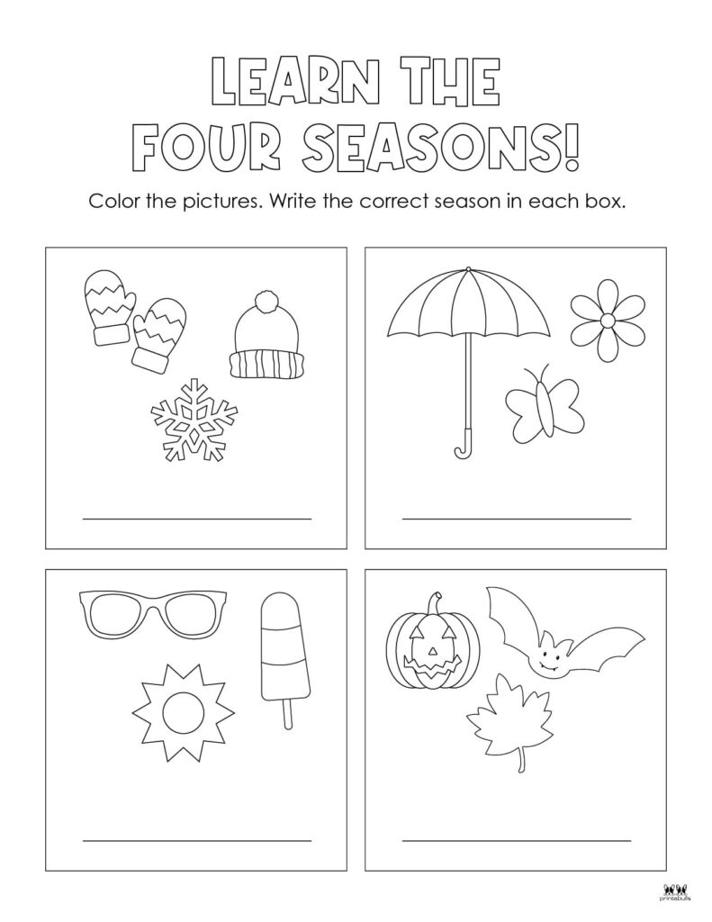 Four Seasons Worksheets &amp;amp; Printables - 51 Pages | Printabulls regarding Free Printable Seasons Worksheets For Kindergarten