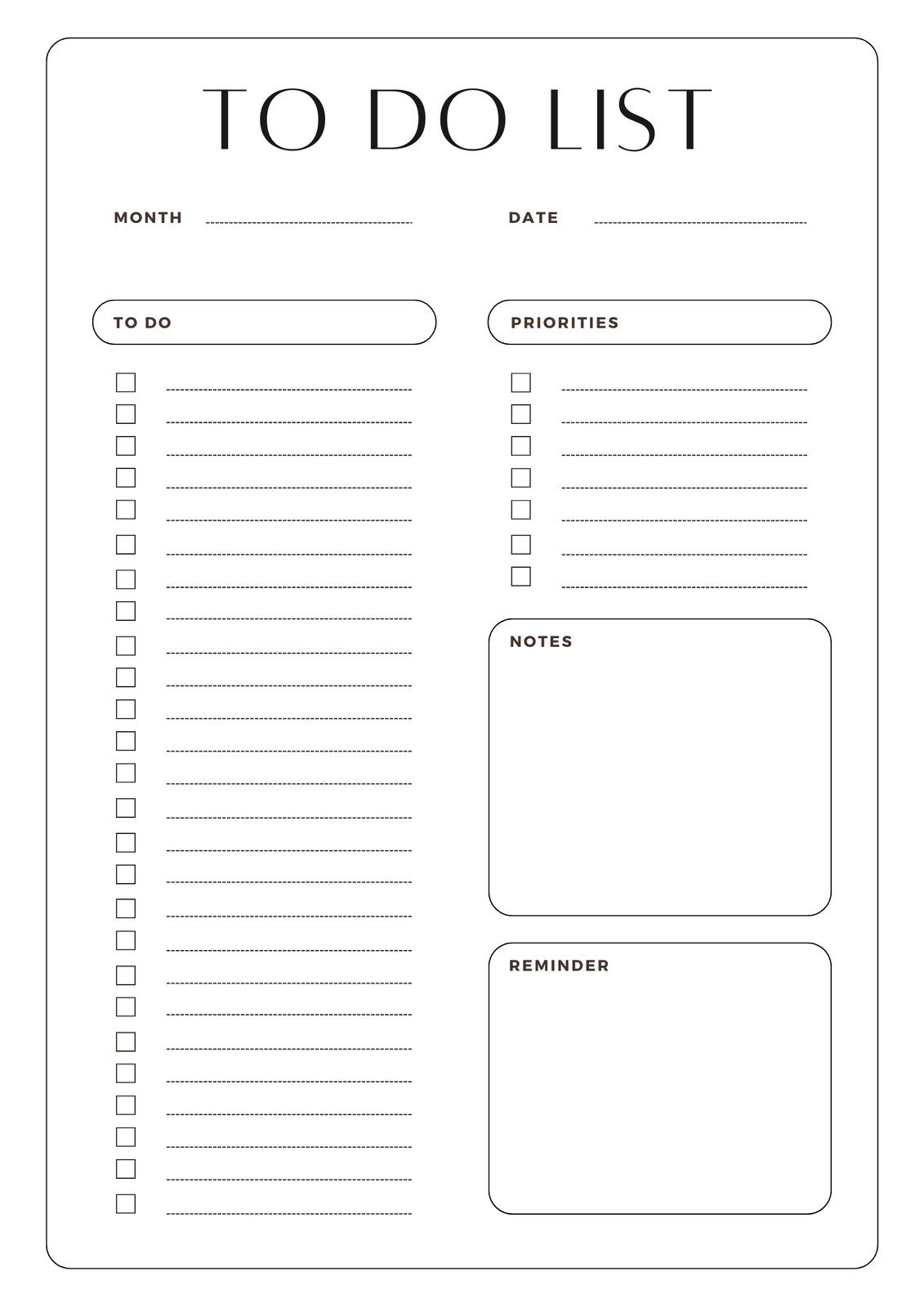 Free And Customizable To Do List Templates pertaining to Free To Do List Template Printable