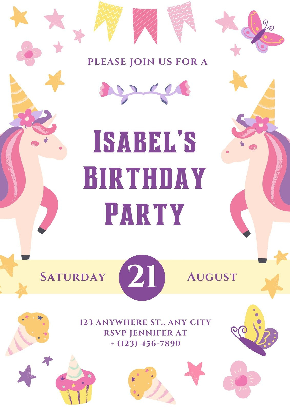 Free And Customizable Unicorn Templates within Free Printable Unicorn Invitations