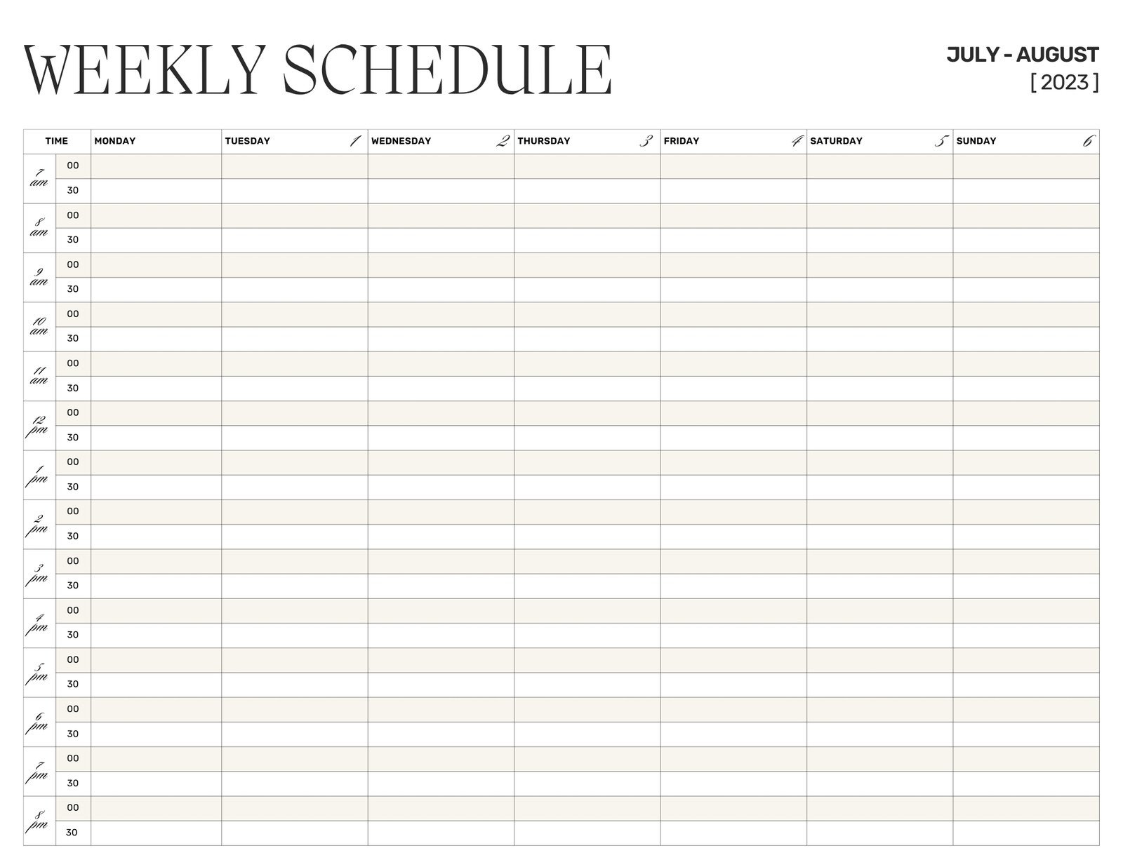 Free And Customizable Weekly Planner Templates | Canva regarding Free Printable Weekly Appointment Sheets