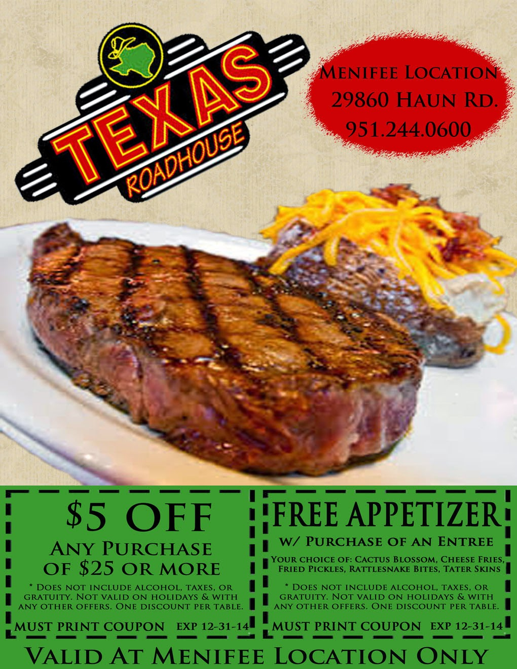 Free Appetizer At Texas Roadhouse | Menifee 24/7 within Texas Roadhouse Printable Coupons Free Appetizer