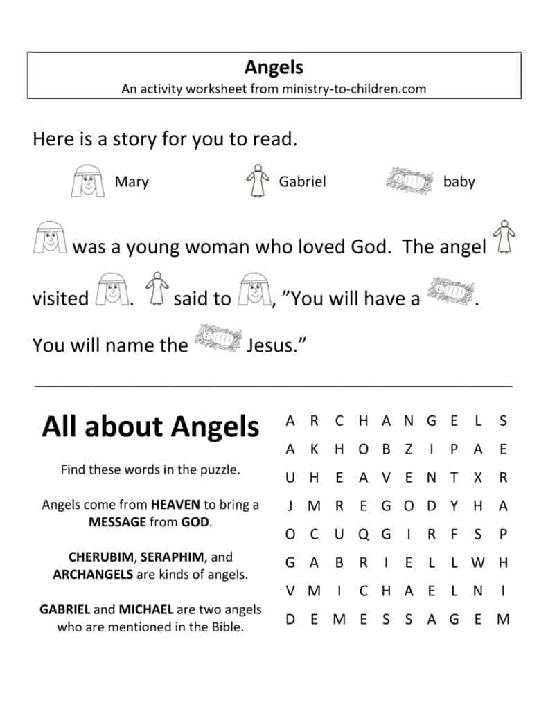 Free Christmas Worksheets For Kids (Free Printable Activity Sheets) with Sunday School Activities Free Printables