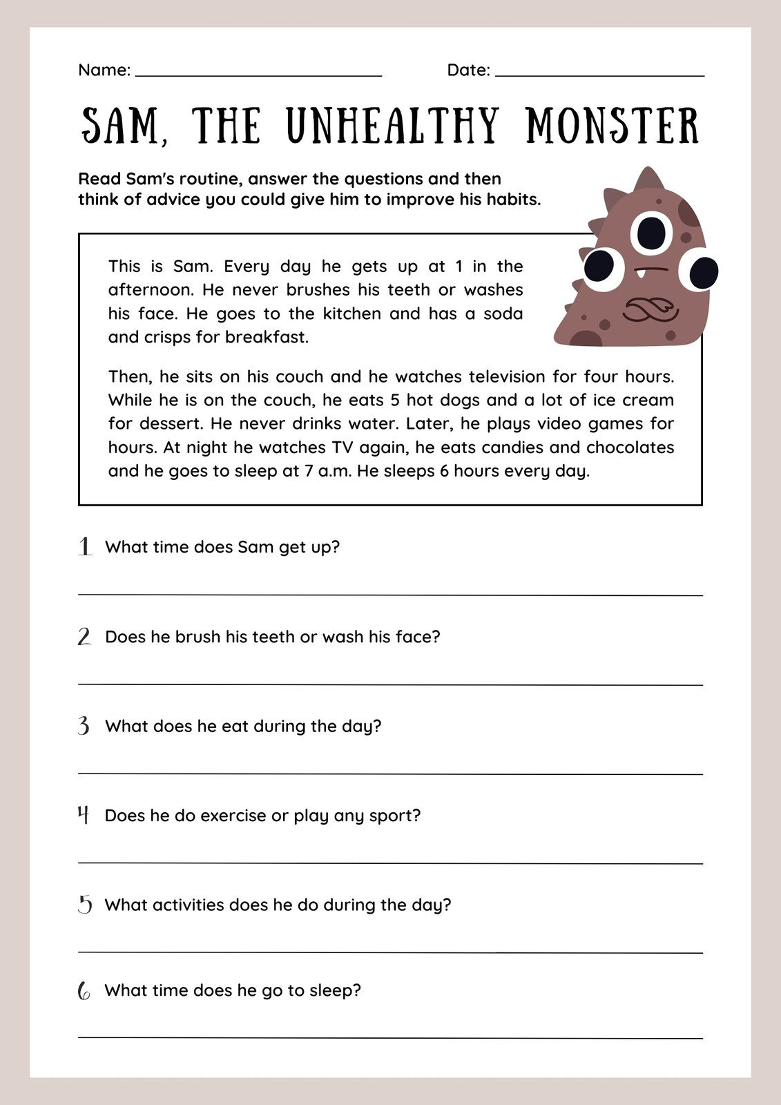 Free Custom And Printable Reading Worksheet Templates | Canva inside Free Printable Reading Comprehension Worksheets For Adults