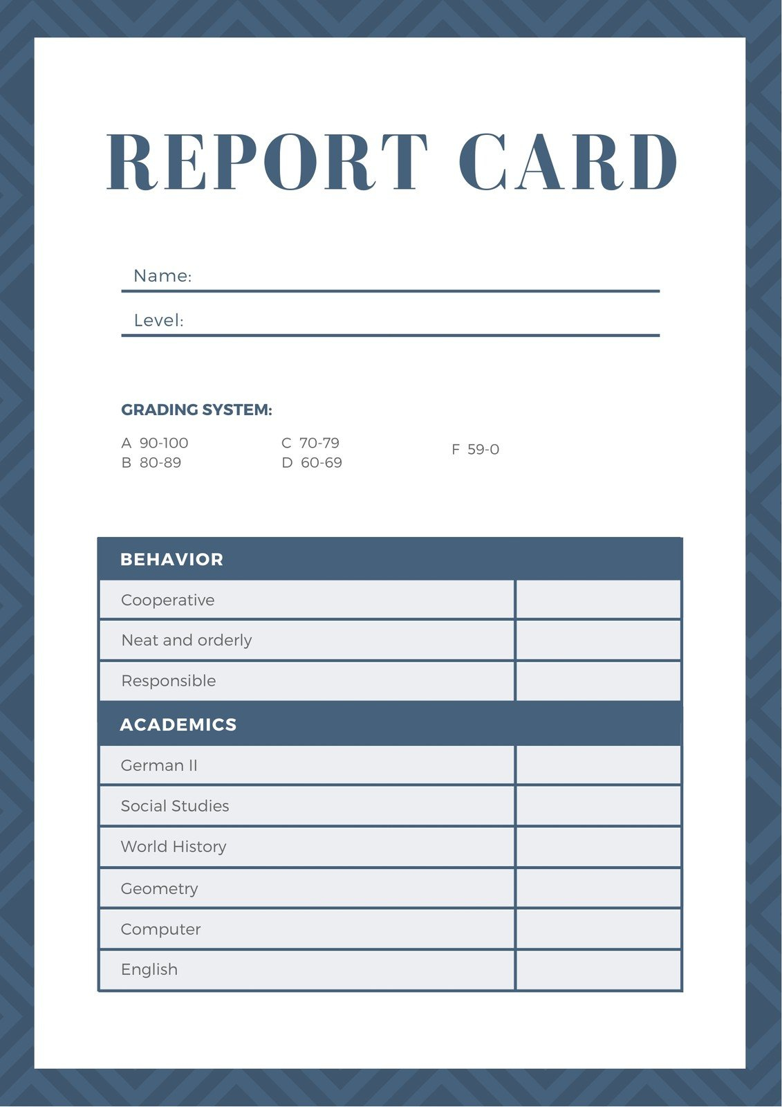 Free Custom Printable Homeschool Report Card Templates | Canva intended for Free Printable Report Cards