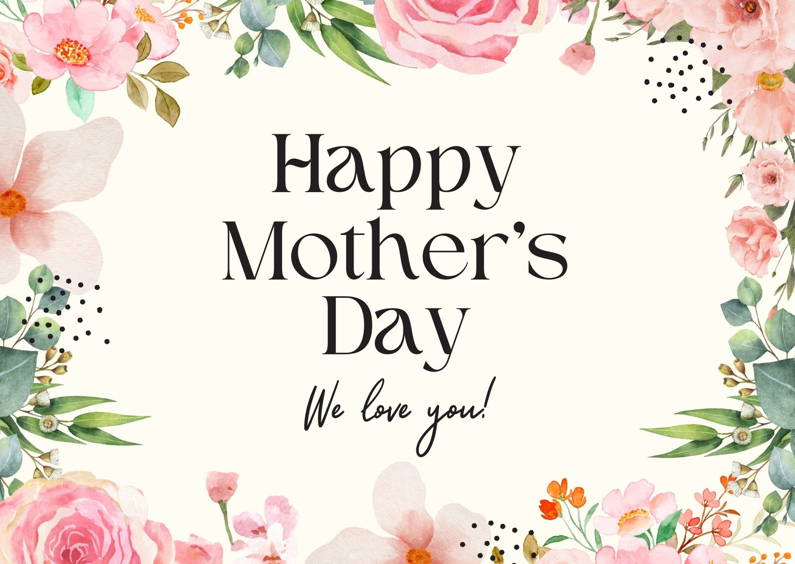 Free Custom Printable Mother'S Day Card Templates | Canva with Free Printable Mothers Day Cards No Download