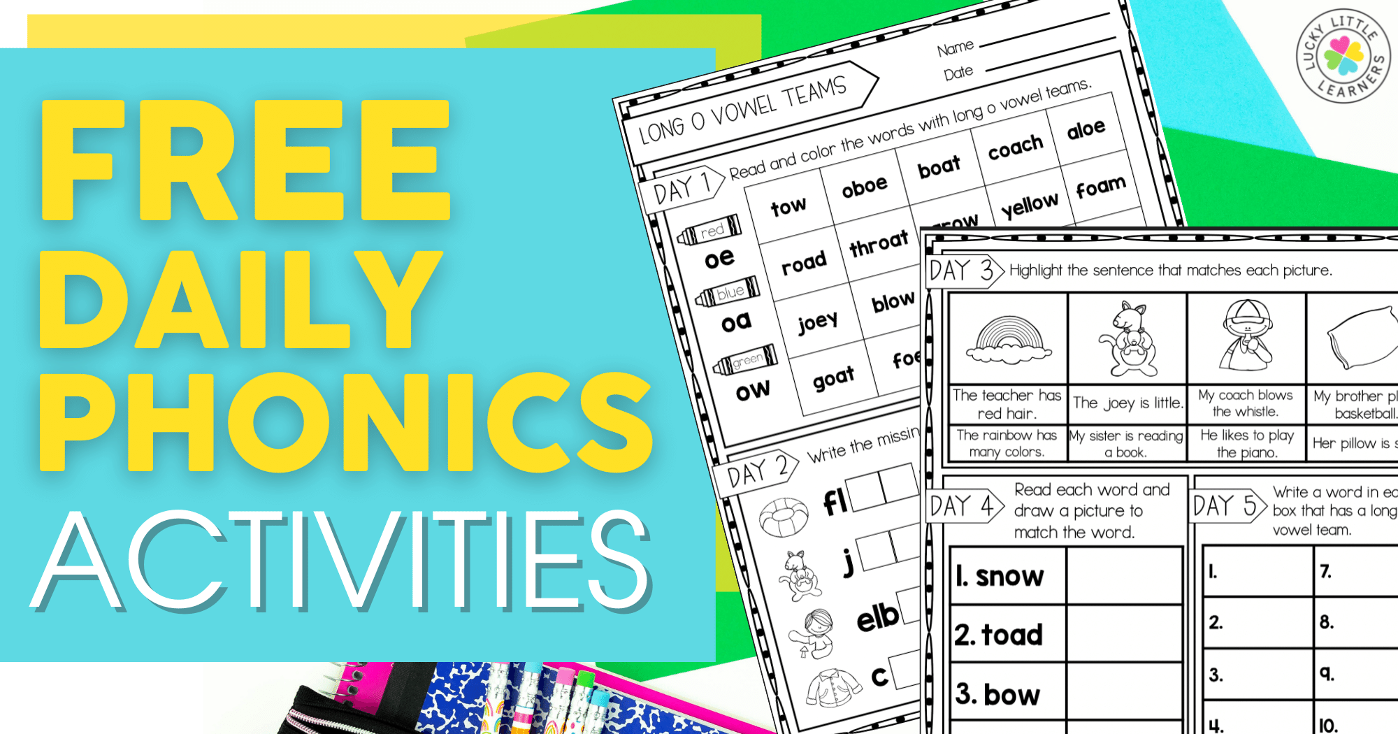 Free Daily Phonics Activities For 2Nd Grade - Lucky Little Learners intended for Free Printable Reading Games for 2nd Graders