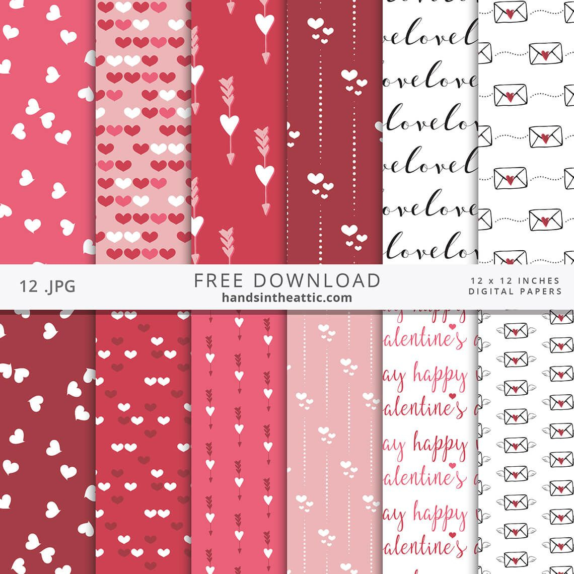 Free Digital Scrapbook Papers | Hearts, Love, Valentine&amp;#039;S Day with regard to Free Printable Scrapbook Paper Designs